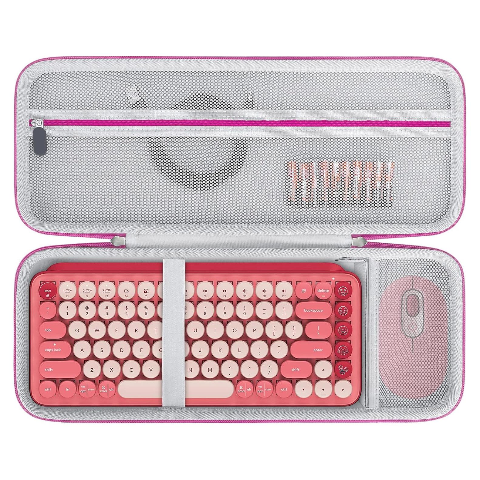 Funda Dura BOVKE para Teclado Logitech POP Rosa