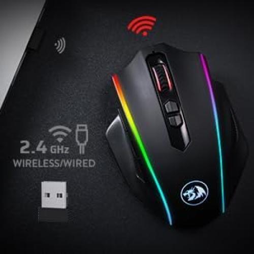 Redragon M686 Wireless Gaming Mouse, 16000 DPI Wired/Wireless Gamer Mouse with Professional Sensor, 45-Hour Reliable Power Capacity, Customizable Macro and RGB Backlight for PC/Mac/Laptop
