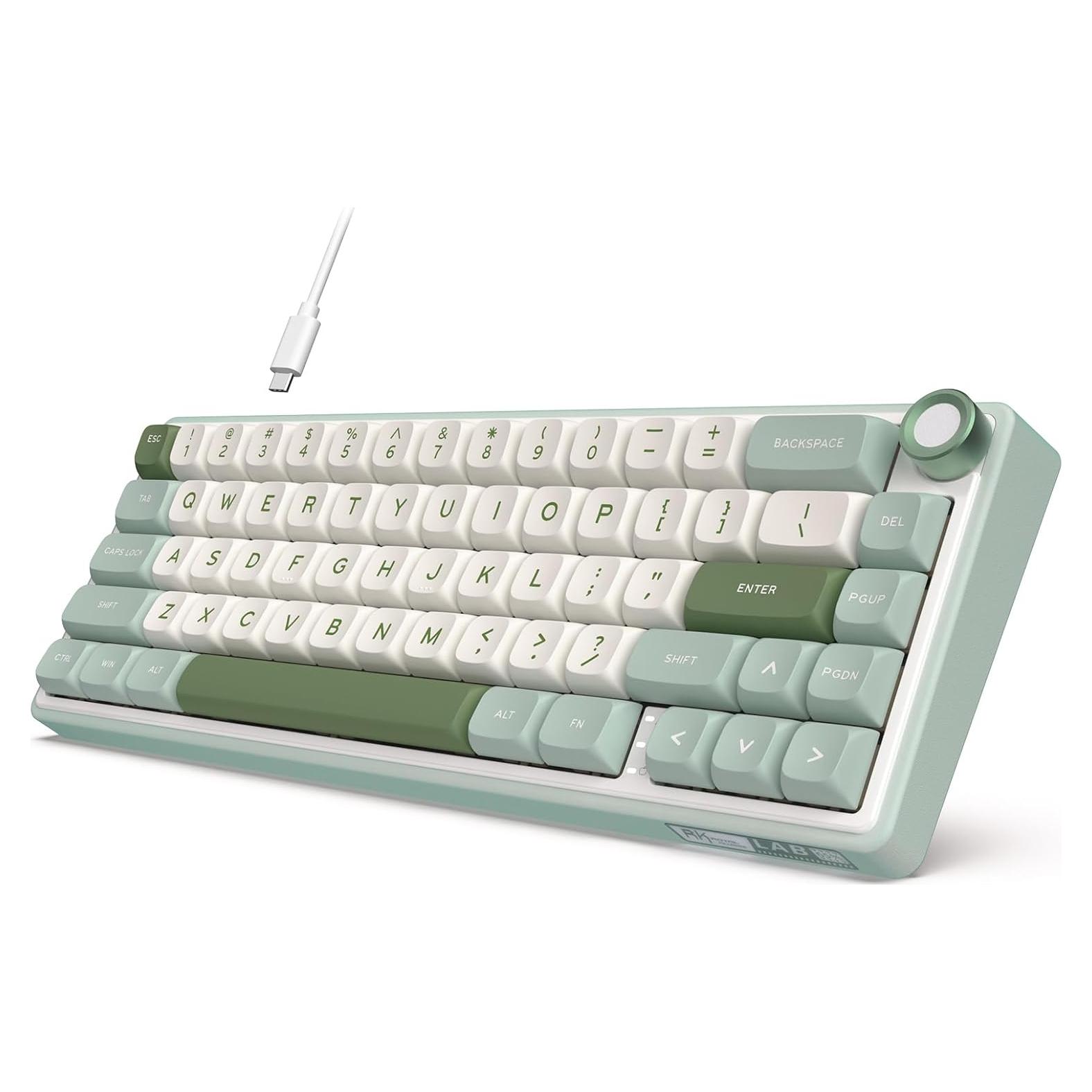 Teclado Mecánico RK Royal Kludge R65 60% Gasket RGB Cian