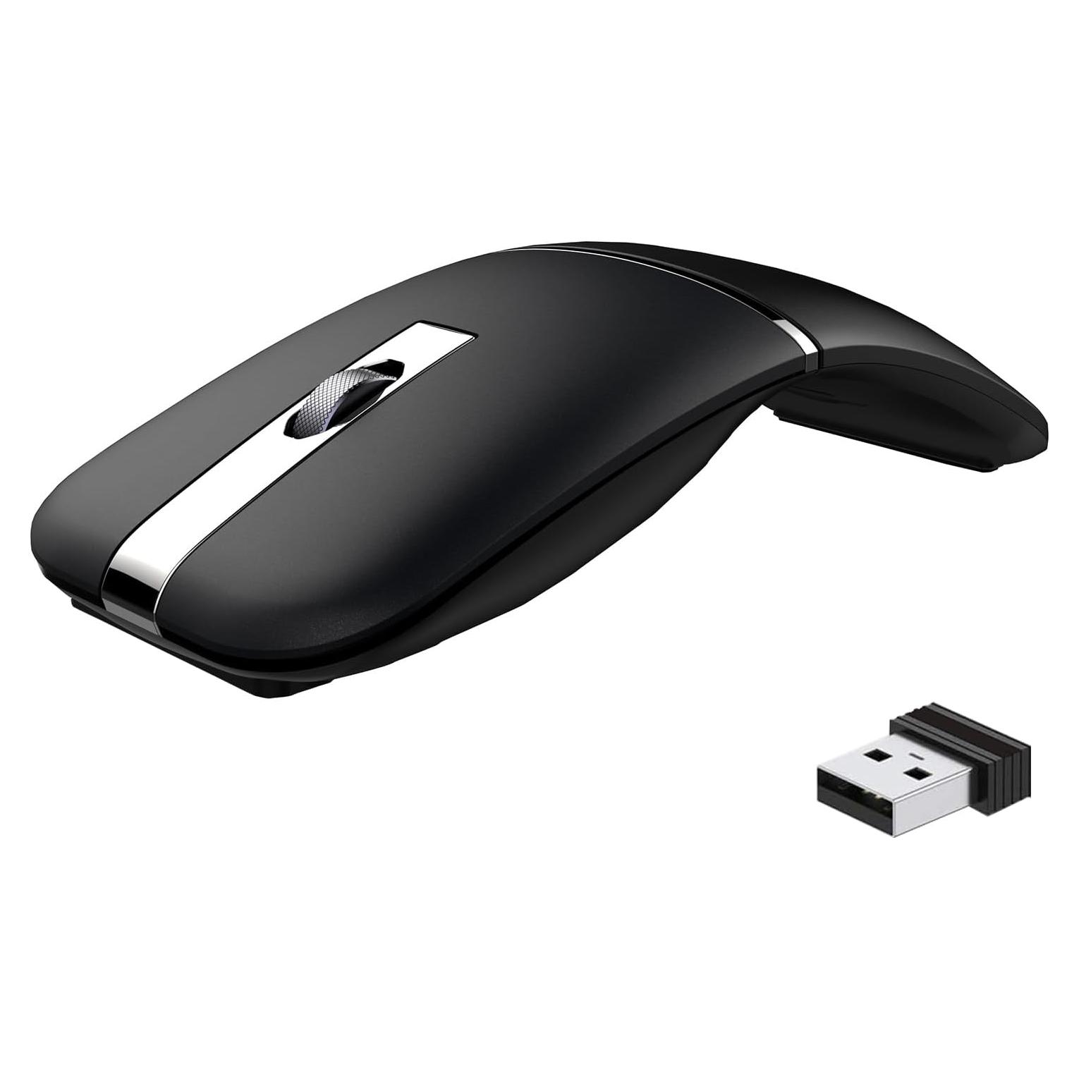 Ratón Inalámbrico Bluetooth NYIEFADA Arc Plegable Negro