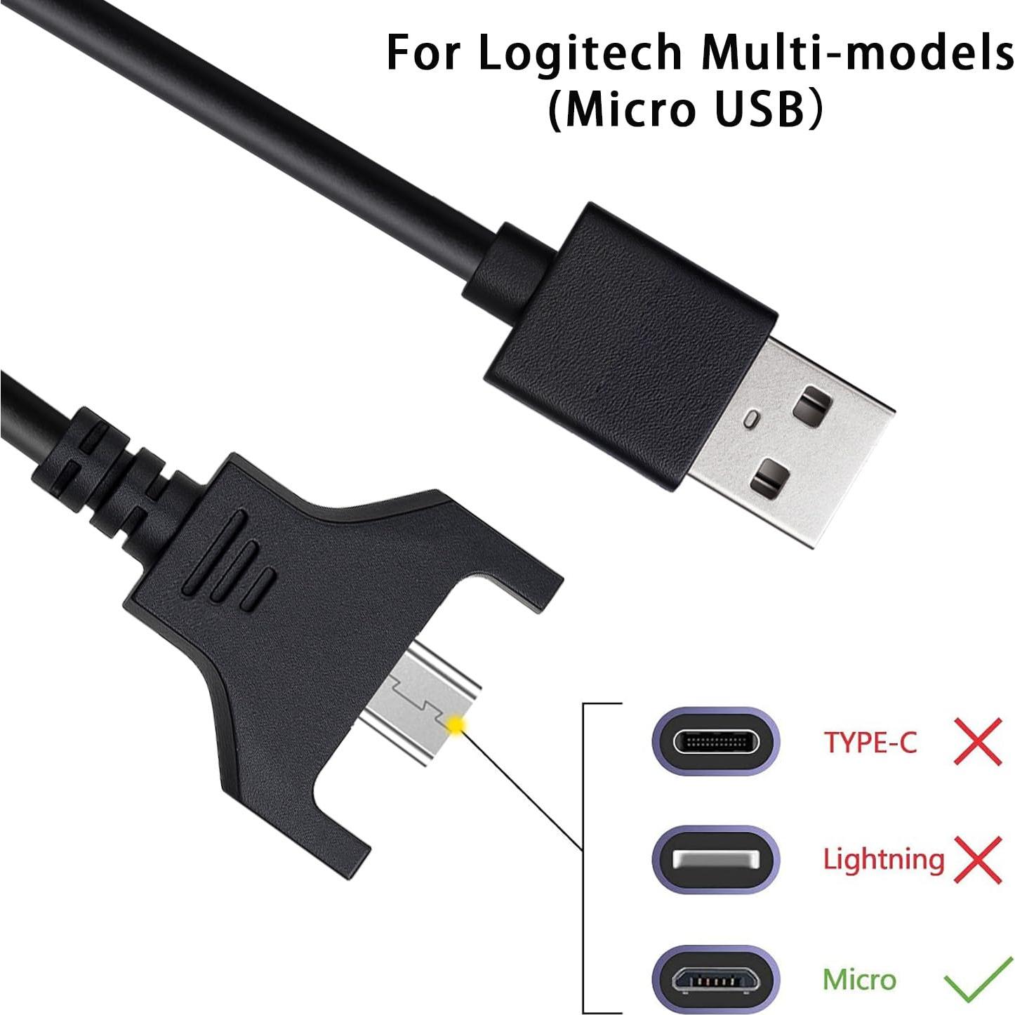 Cable de Carga USB 1.83m Logitech G403 G703 G900 G903