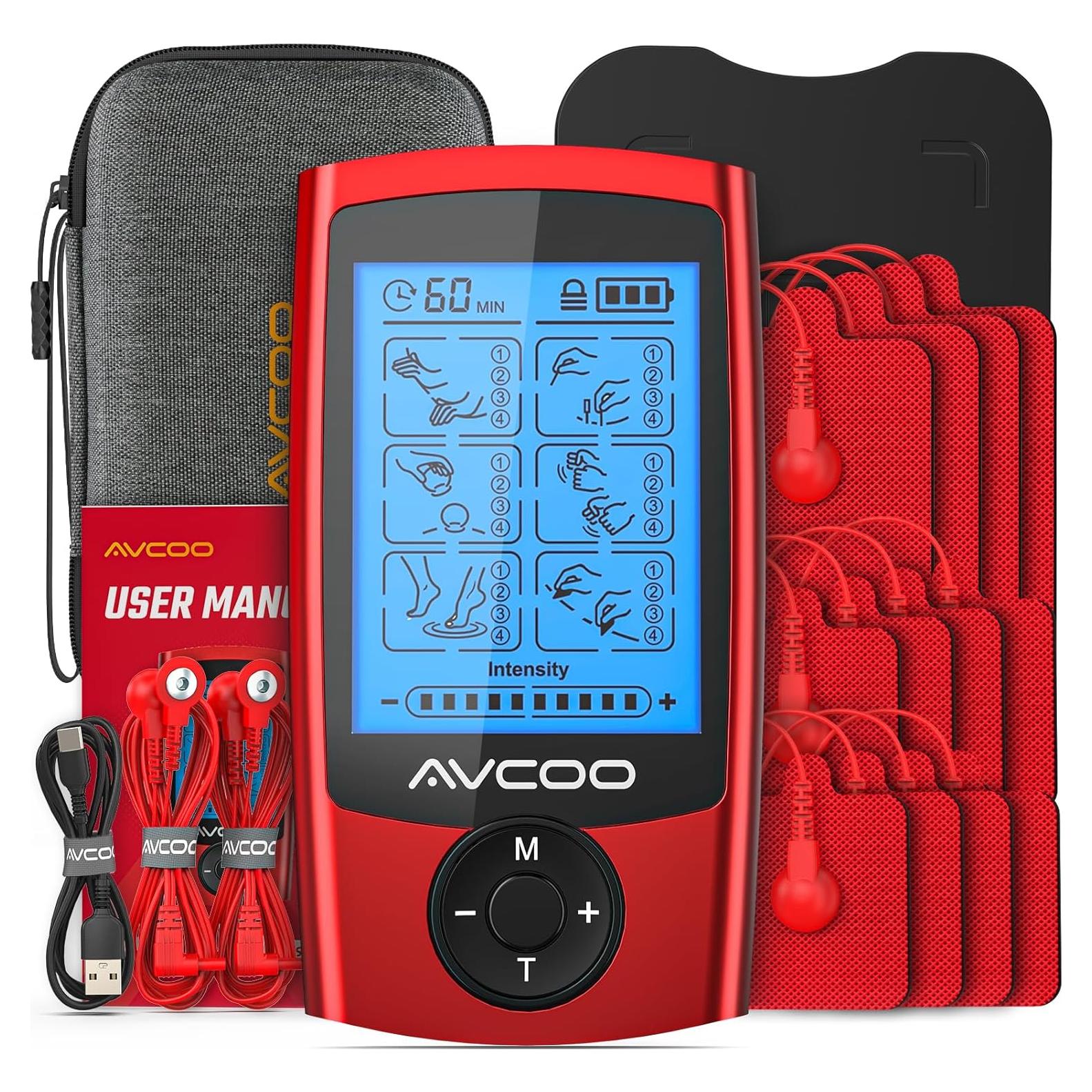 Estimulador Muscular TENS AVCOO Recargable con 24 Modos