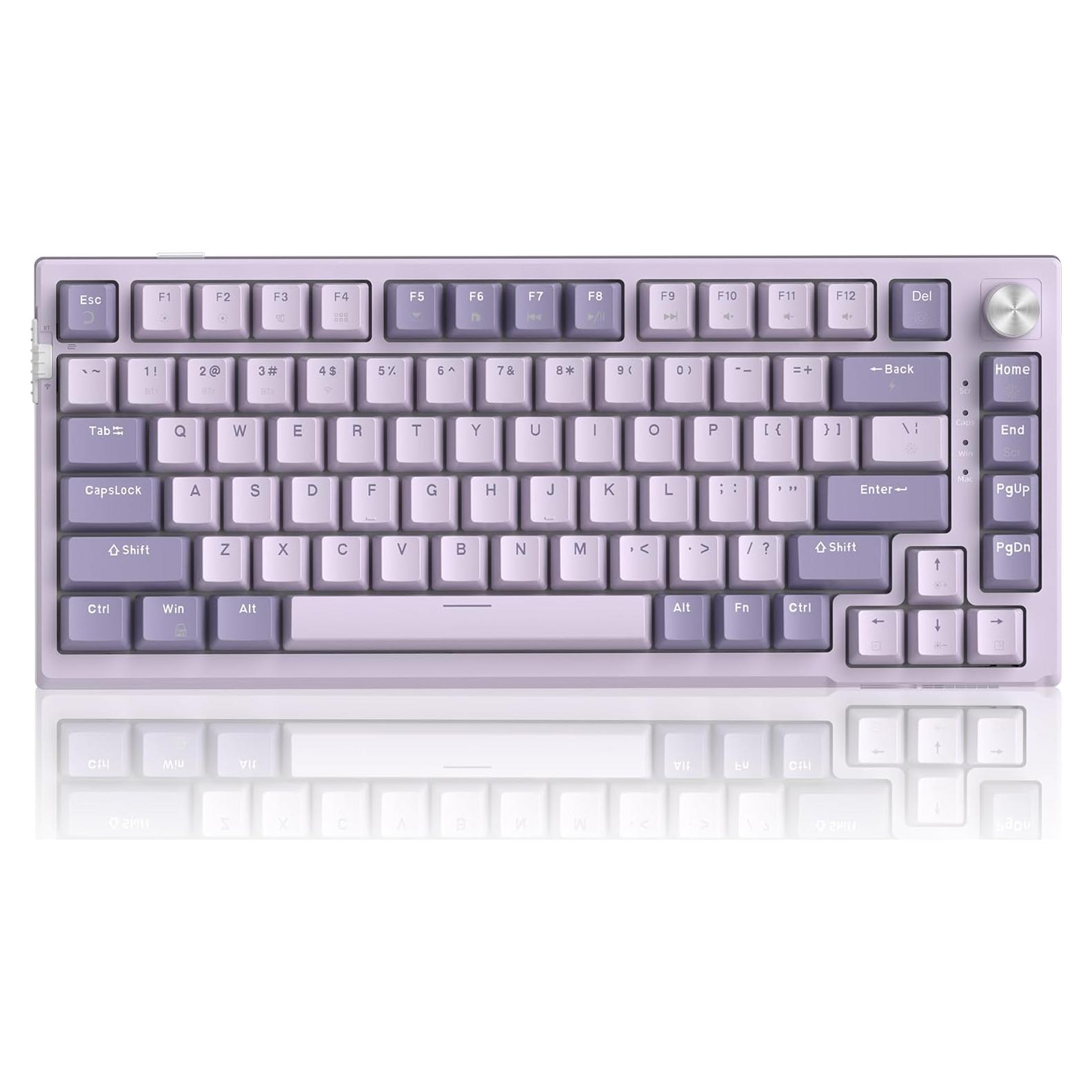 Teclado Mecánico Inalámbrico MageGee SKY81 75% RGB Violeta