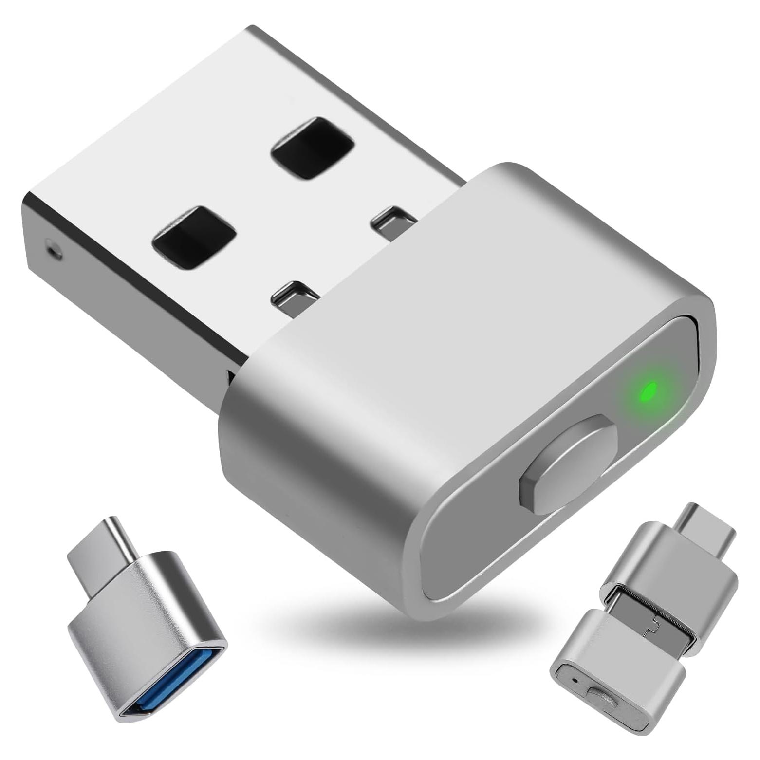 Mouse Jiggler KUIYN C-MM01 Indetectable USB Tipo C Plata