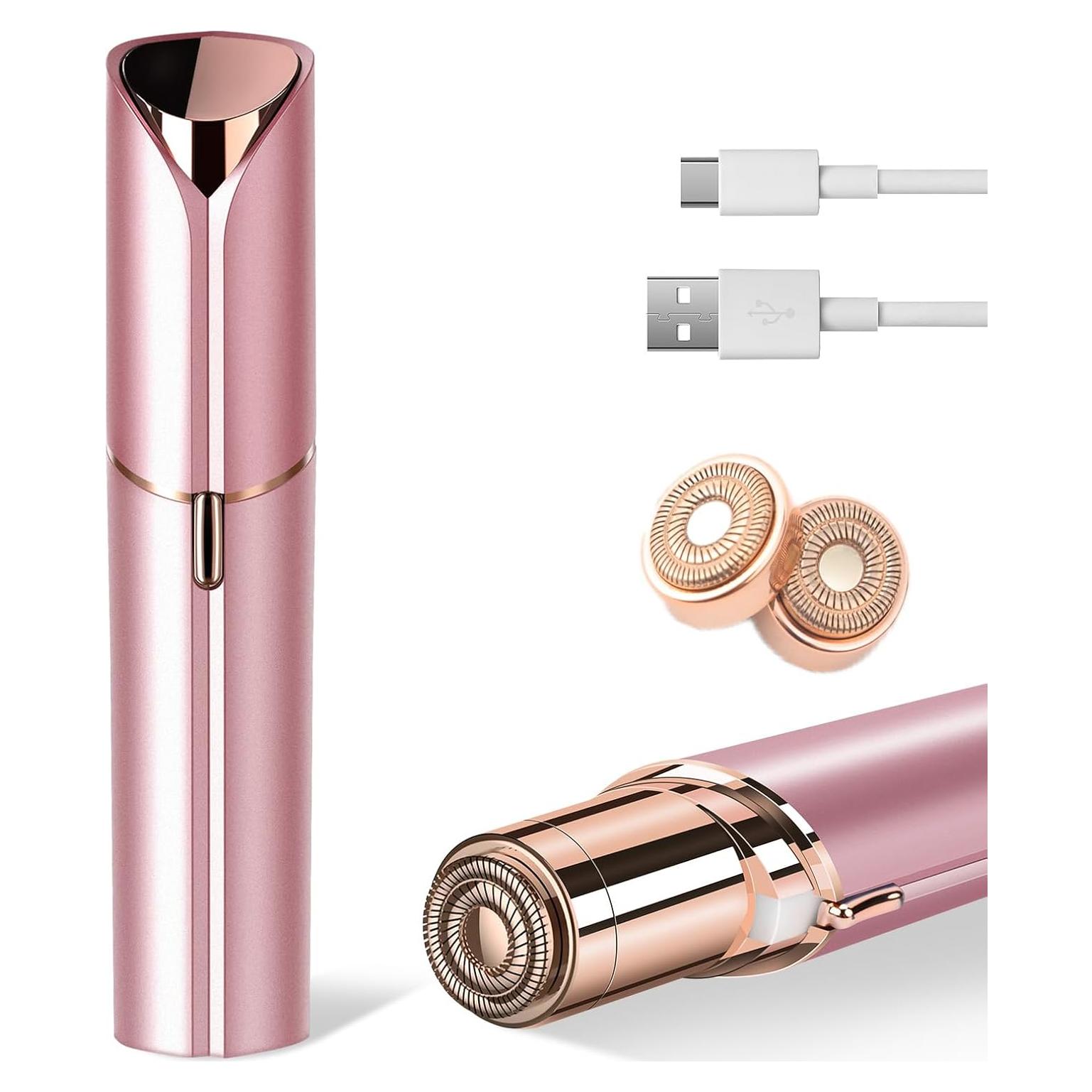 Afeitadora Facial Indolora Xinvinx Oro Rosa Recargable USB
