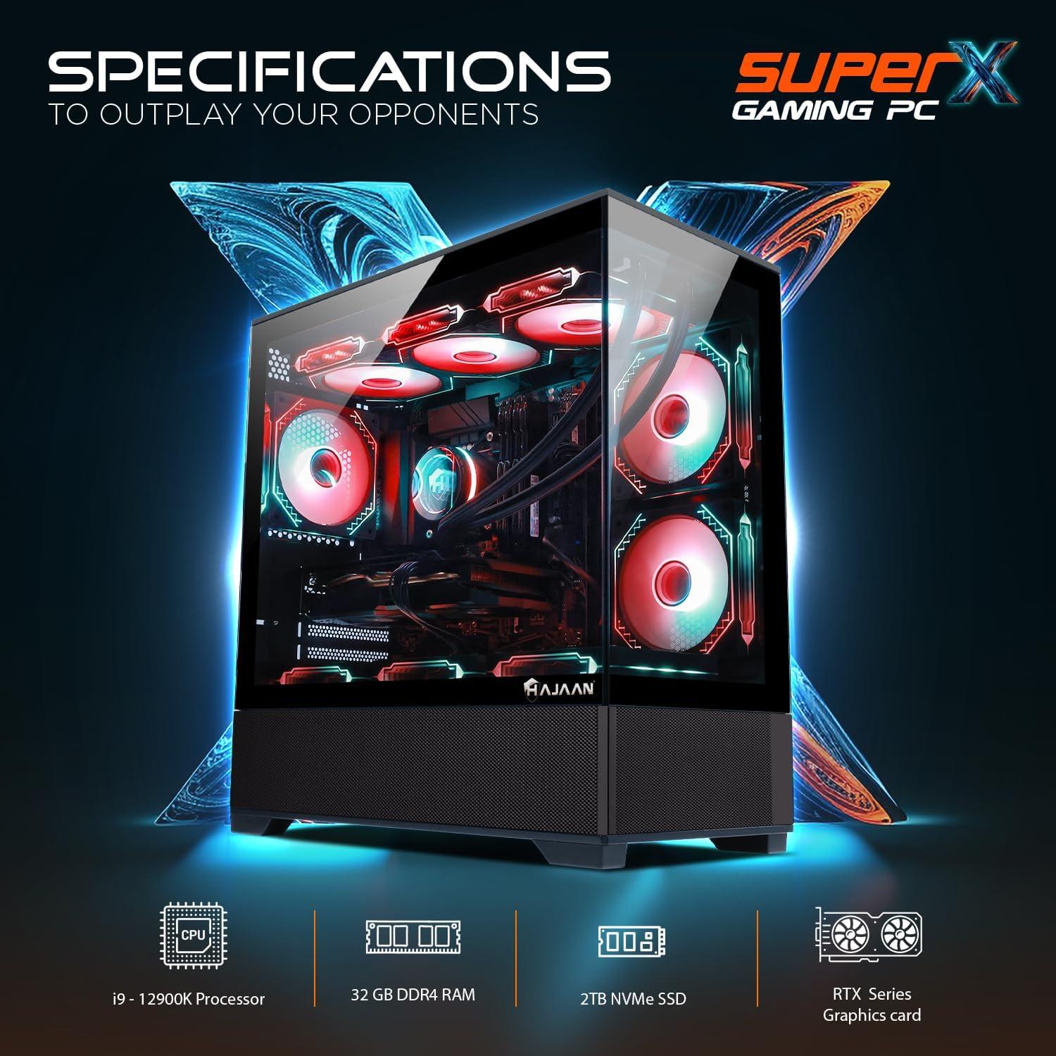 PC Gaming SuperX HAJAAN - Intel i9-12900K - RTX 4070 12GB - 32GB RAM - 2TB SSD - Windows 11 Pro