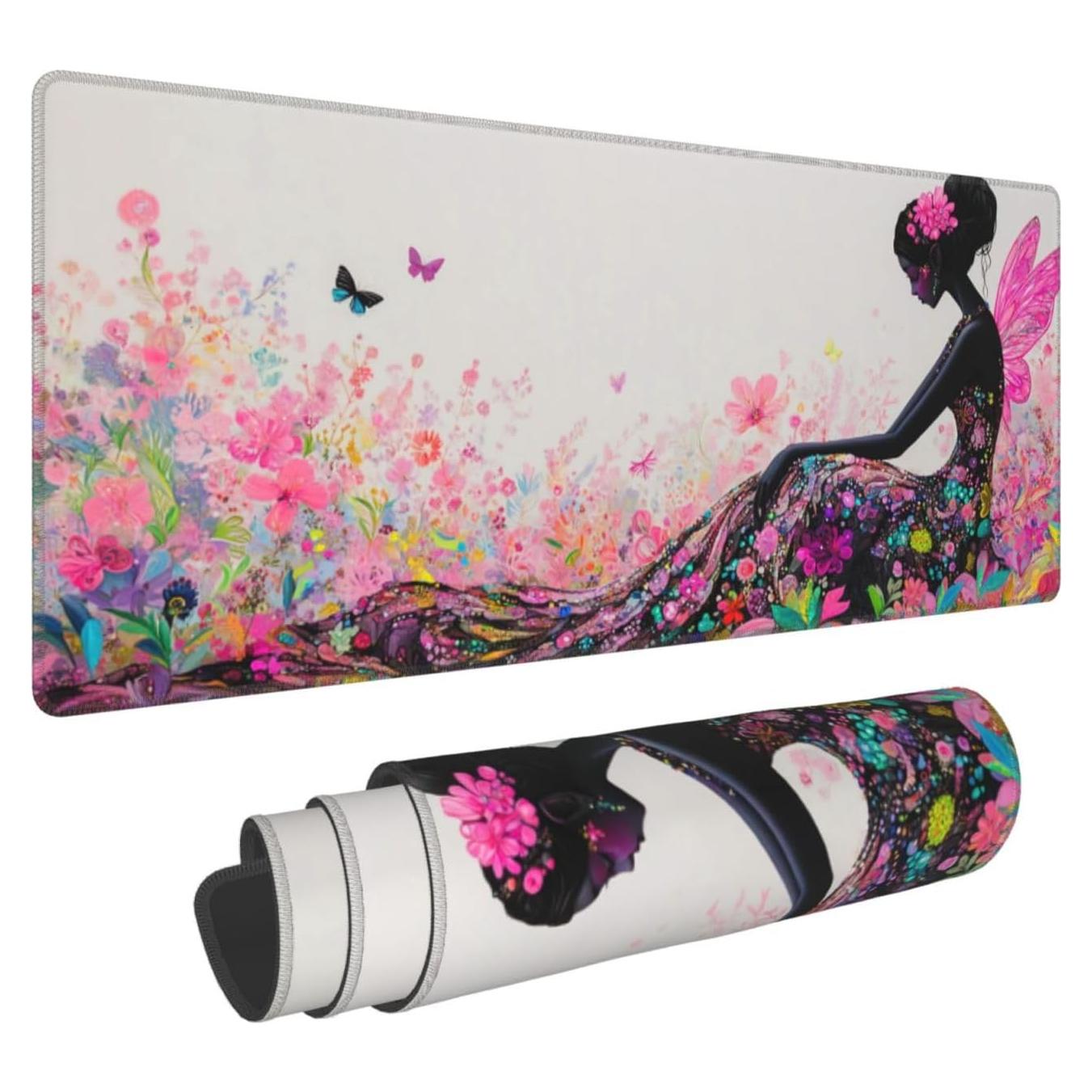 Alfombrilla de Ratón Grande Mqtzyiwx Rosa 80x30cm Antideslizante