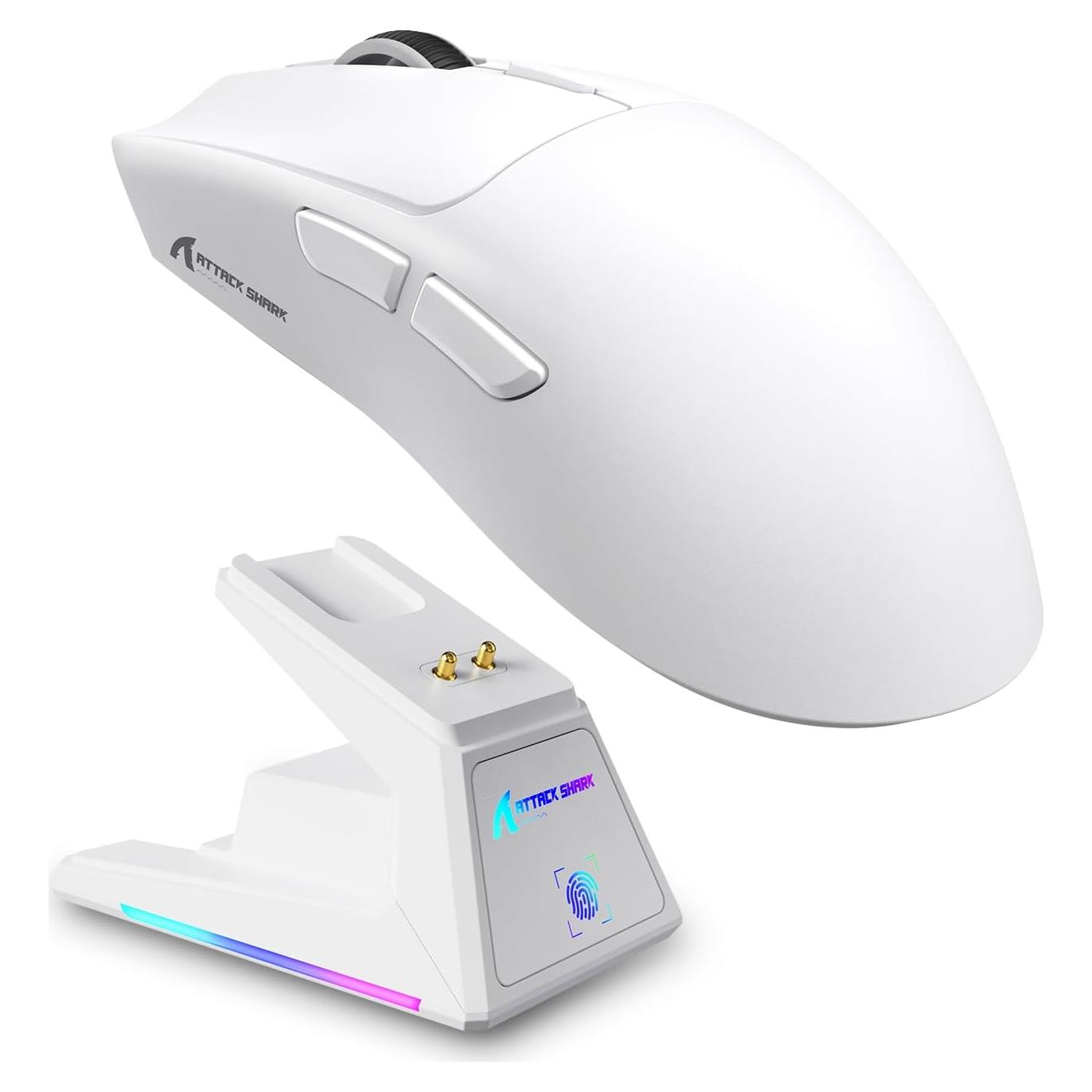 Ratón Gaming Inalámbrico ATTACK SHARK X1 40000DPI RGB Blanco