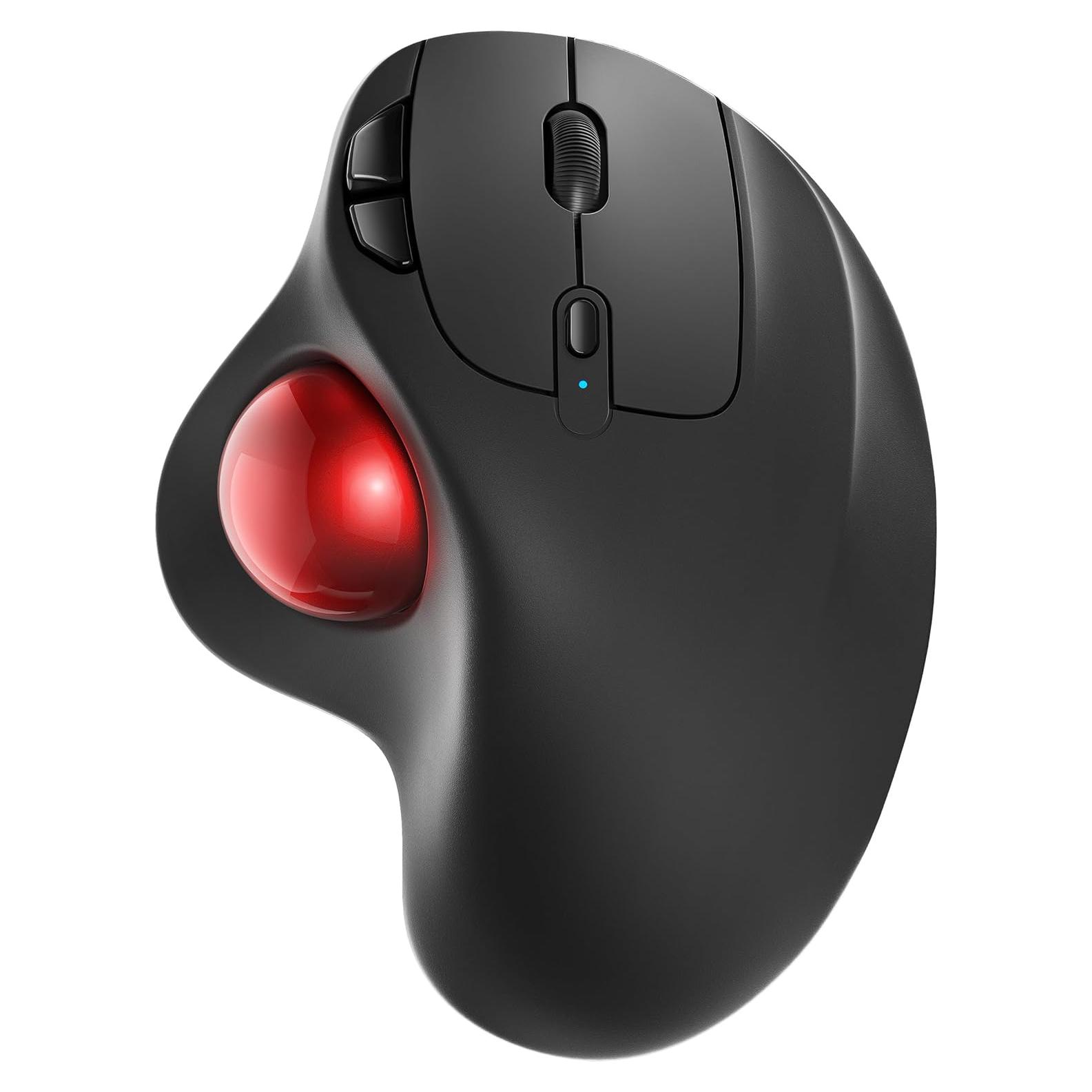 Ratón Trackball Inalámbrico Nulea M501 Ergonómico Rojo