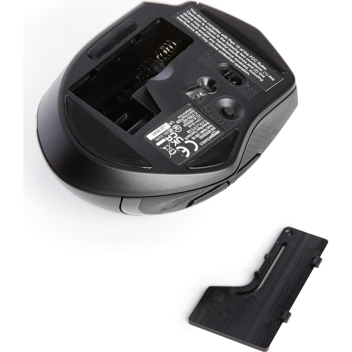 Ratón Inalámbrico Ergonómico Amazon Basics Negro 2.4 GHz