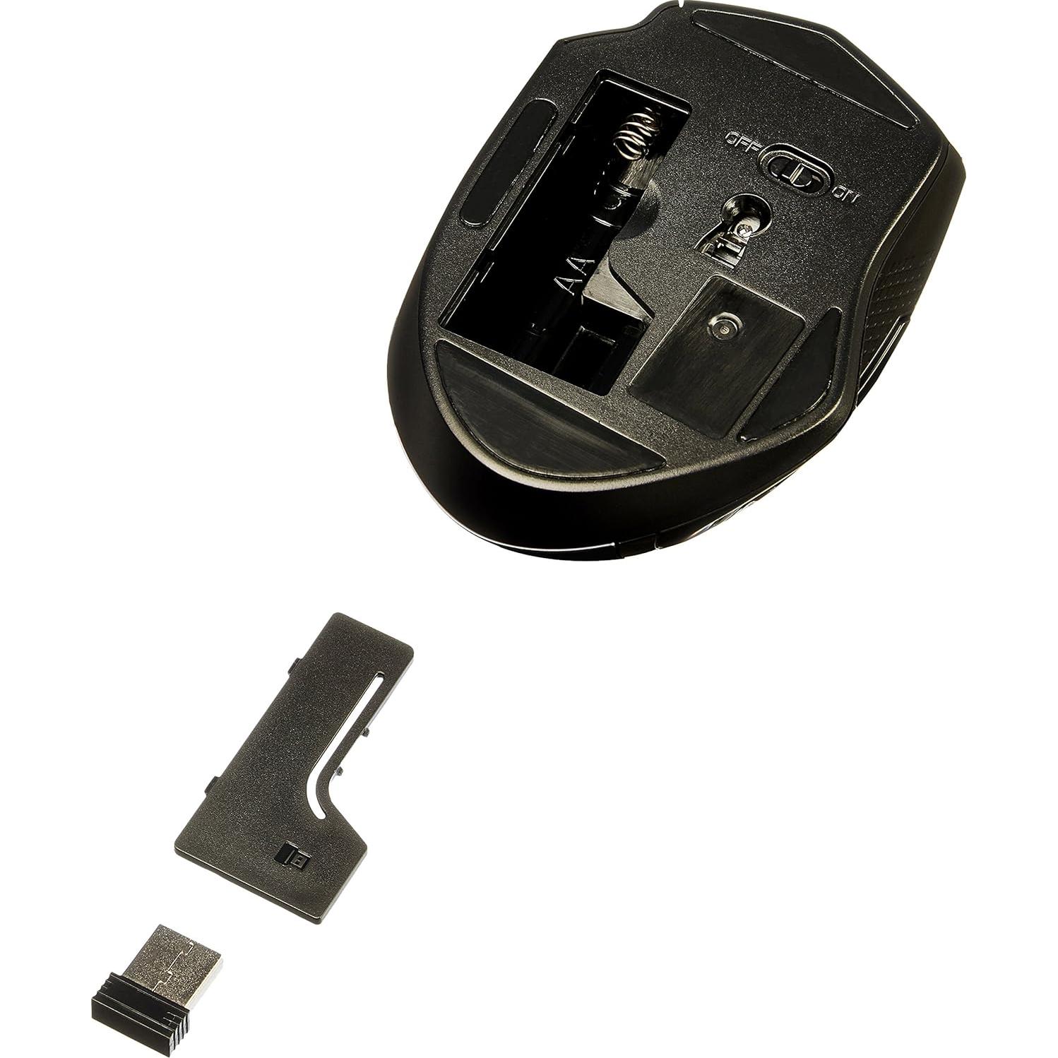 Ratón Inalámbrico Ergonómico Amazon Basics Negro 2.4 GHz