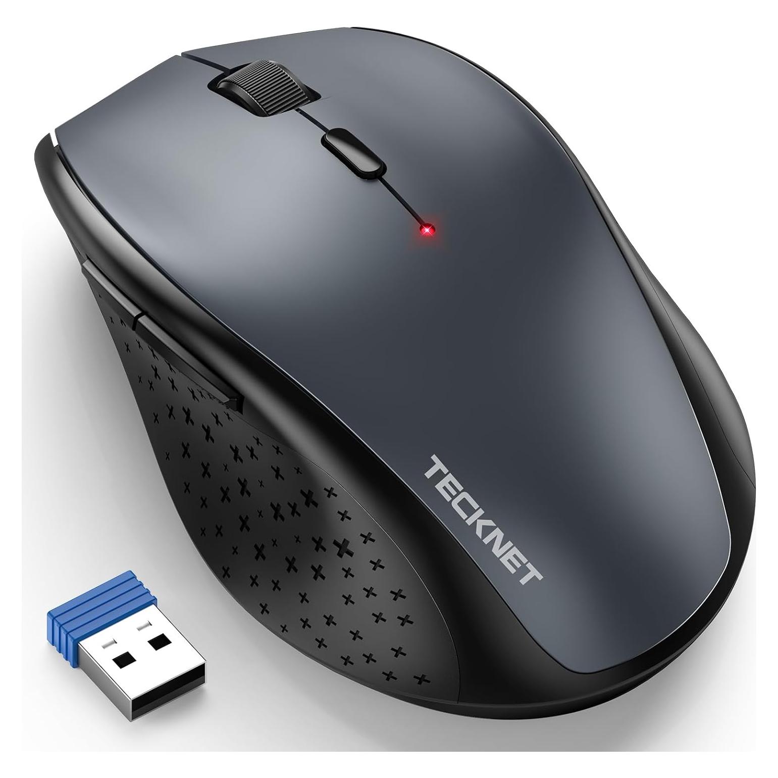 Ratón Inalámbrico TECKNET 4800 DPI Ergonómico Gris
