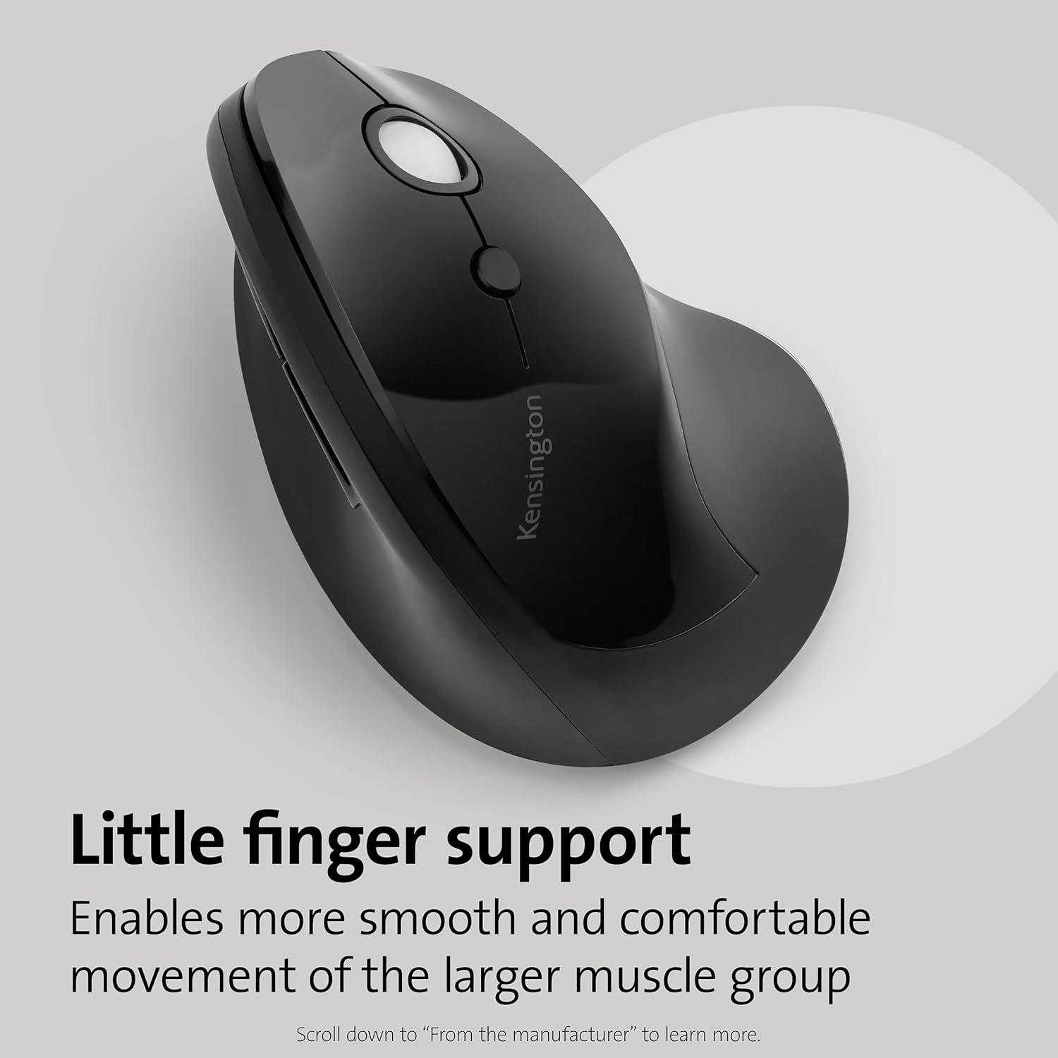 Mouse Inalámbrico Vertical Kensington Pro Fit Ergo Negro