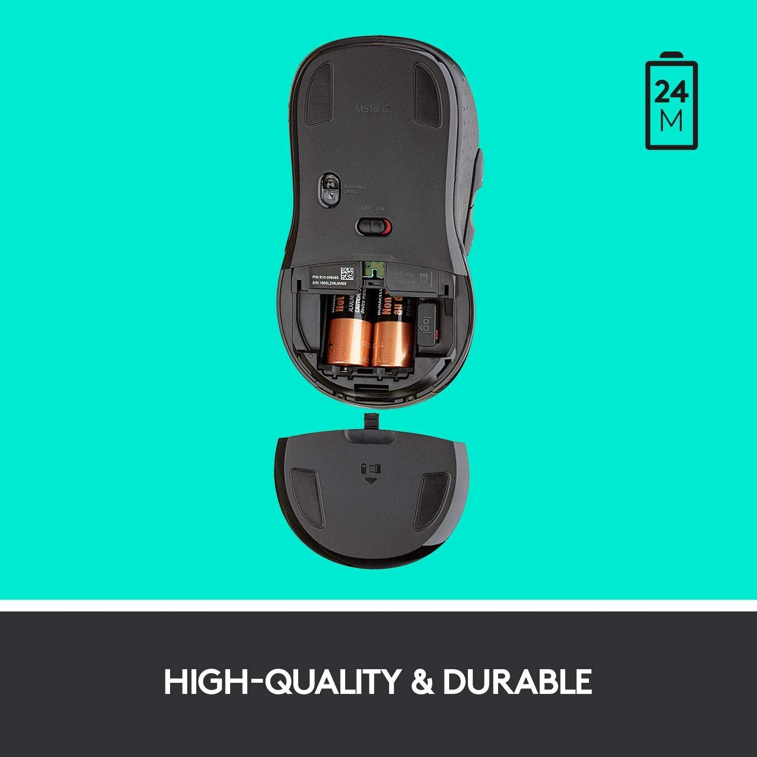 Ratón Inalámbrico Logitech M510 Grafito - Ergonomía y Control