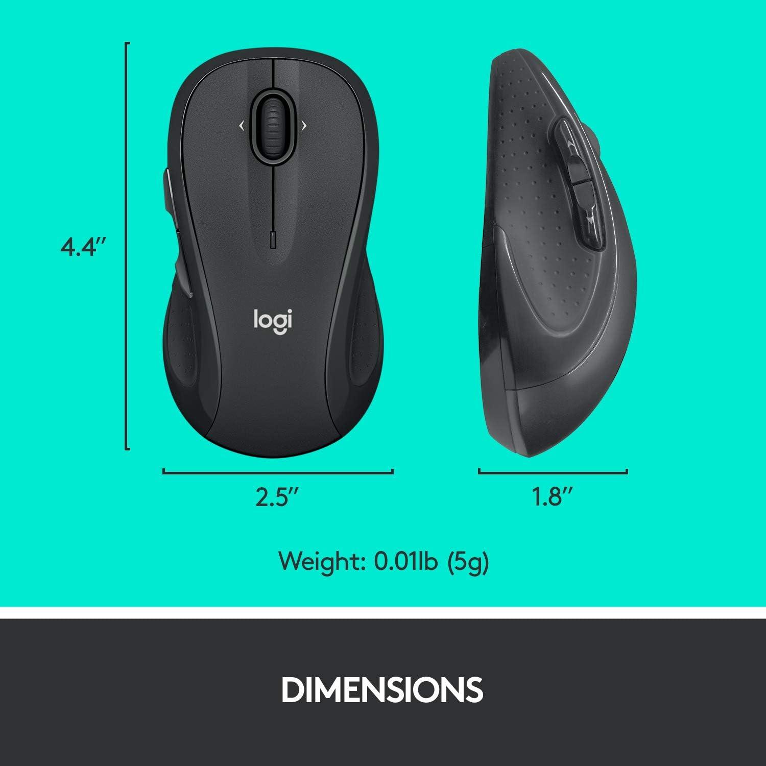 Ratón Inalámbrico Logitech M510 Grafito - Ergonomía y Control