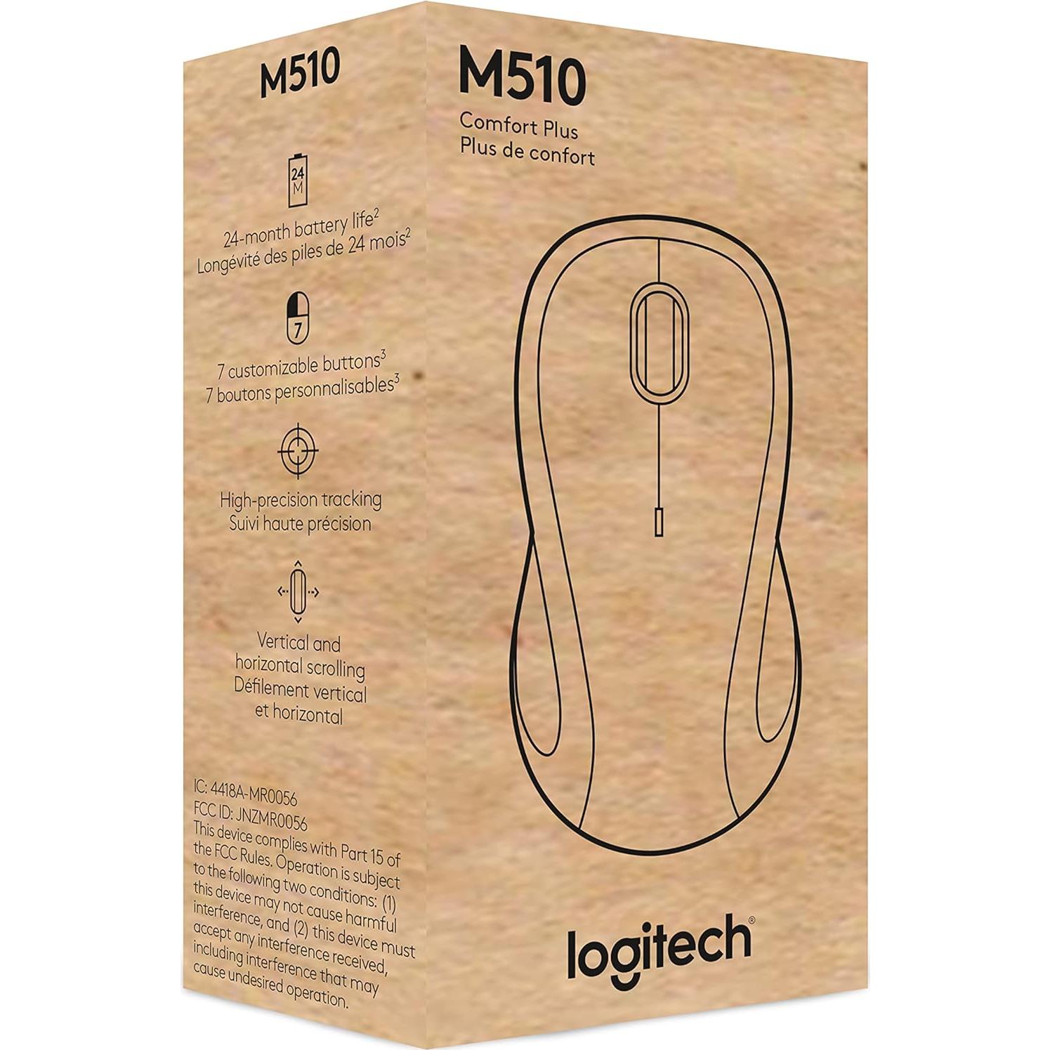 Ratón Inalámbrico Logitech M510 Grafito - Ergonomía y Control