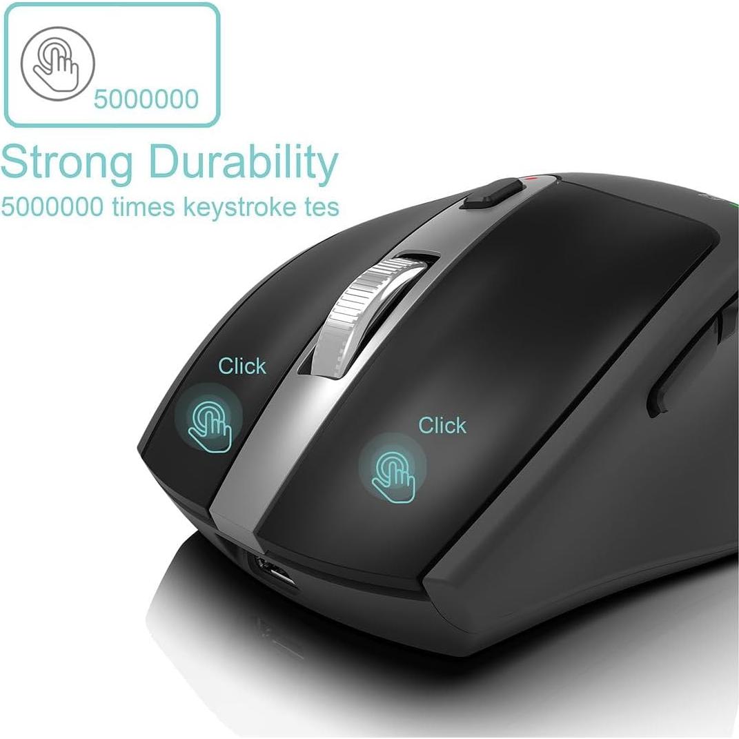 Ratón Inalámbrico Bluetooth Arteck MB167 Ergonómico 7 Botones