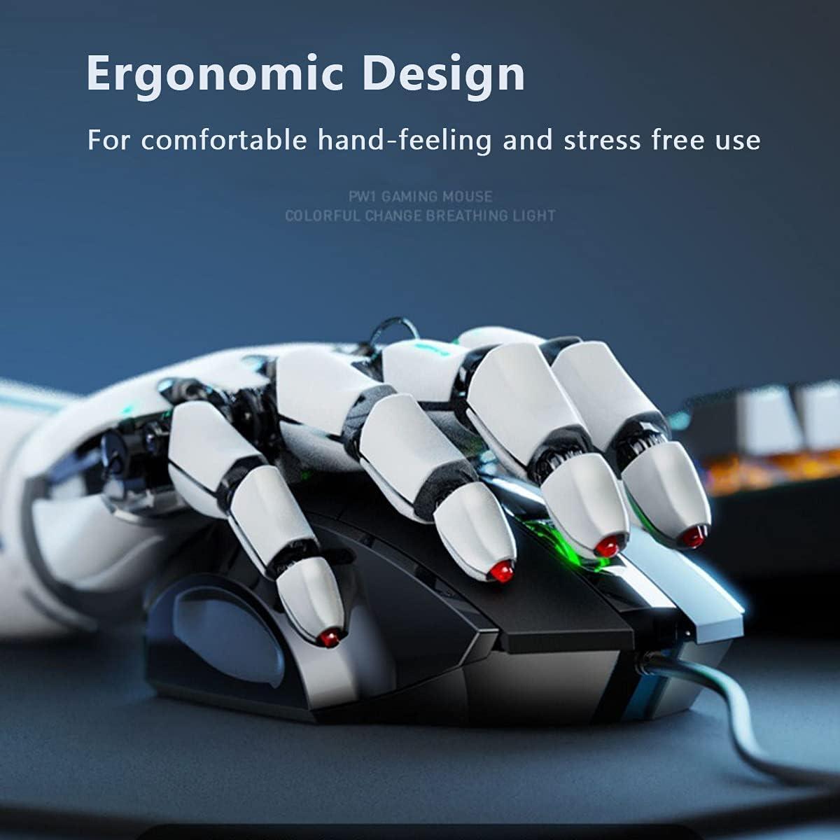 Ratón USB con cable Censprin ergonómico 1200 DPI clic silencioso