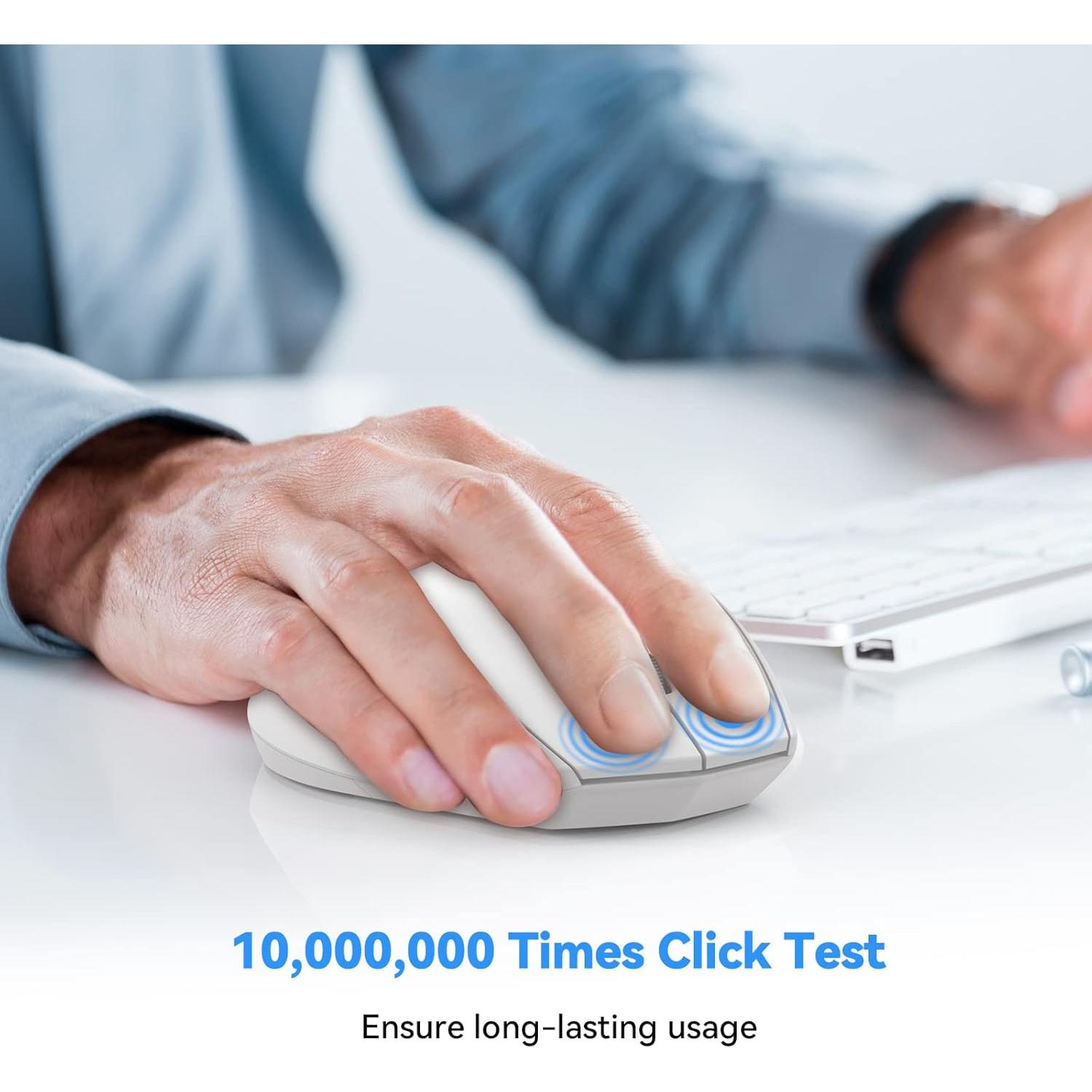 Ratón Inalámbrico Bluetooth TECKNET 4800 DPI Blanco