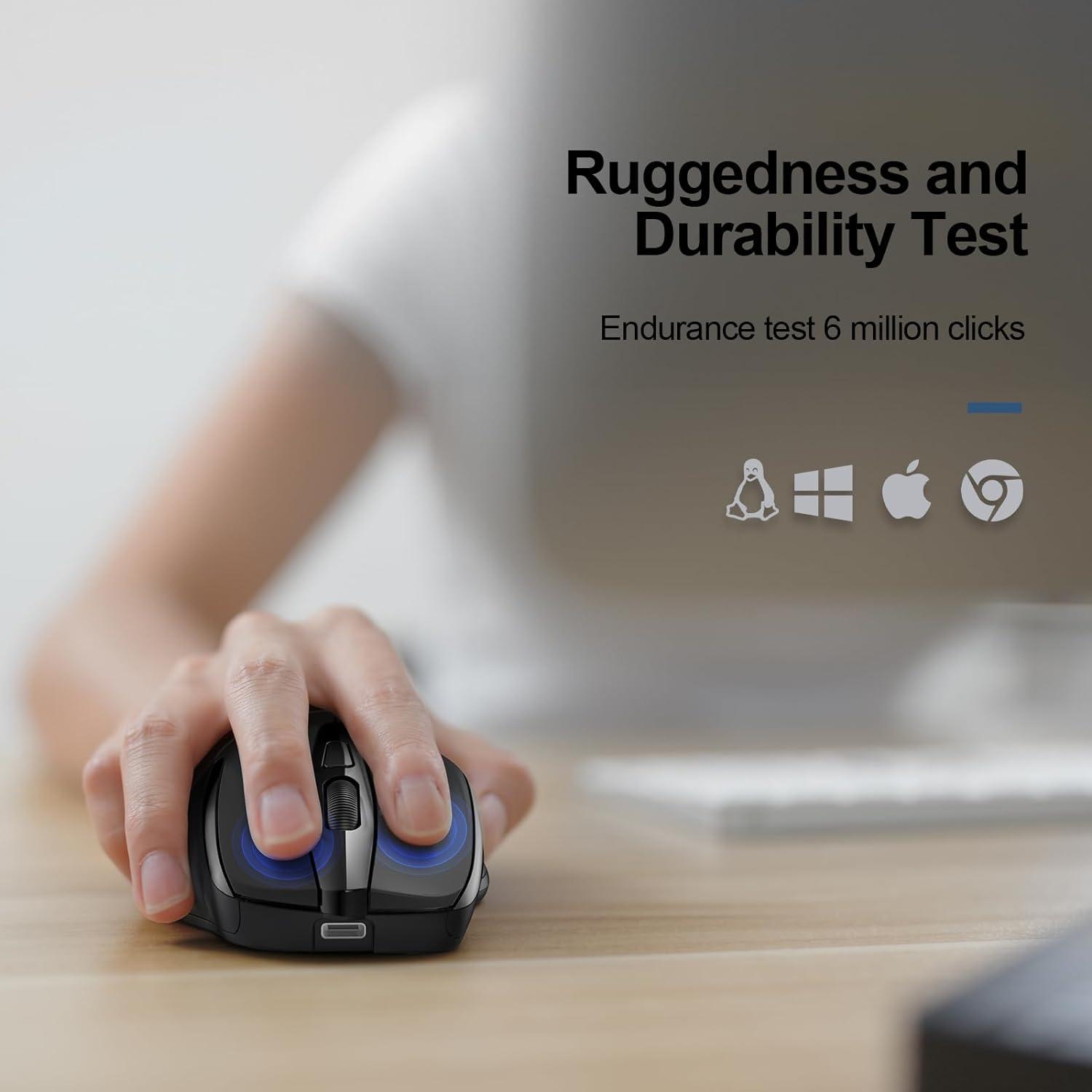 Ratón Inalámbrico Recargable TECKNET Negro 6 DPI Ajustables