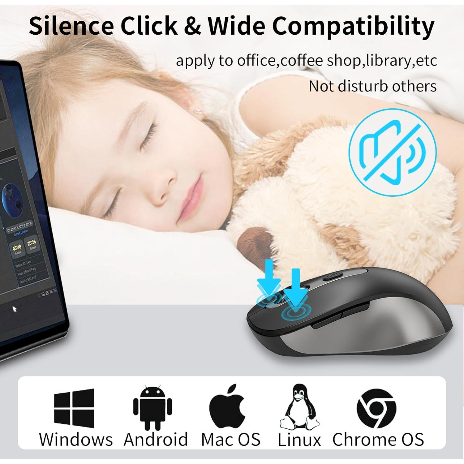 Ratón Inalámbrico ACOZYKITTEN 2400 DPI Silencioso Ergonómico