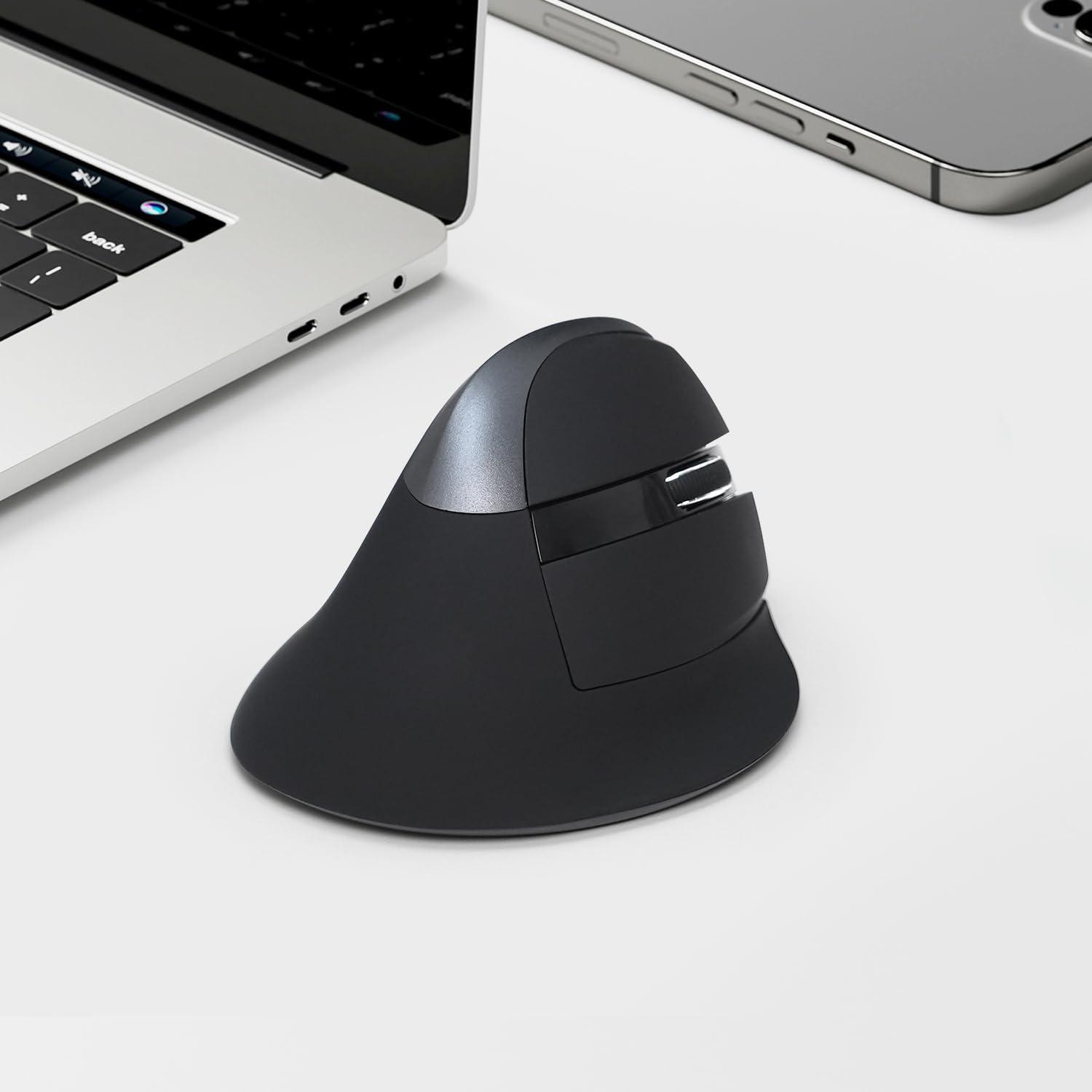 DeLUX Ratón Vertical Inalámbrico Ergonómico 4000 DPI Gris