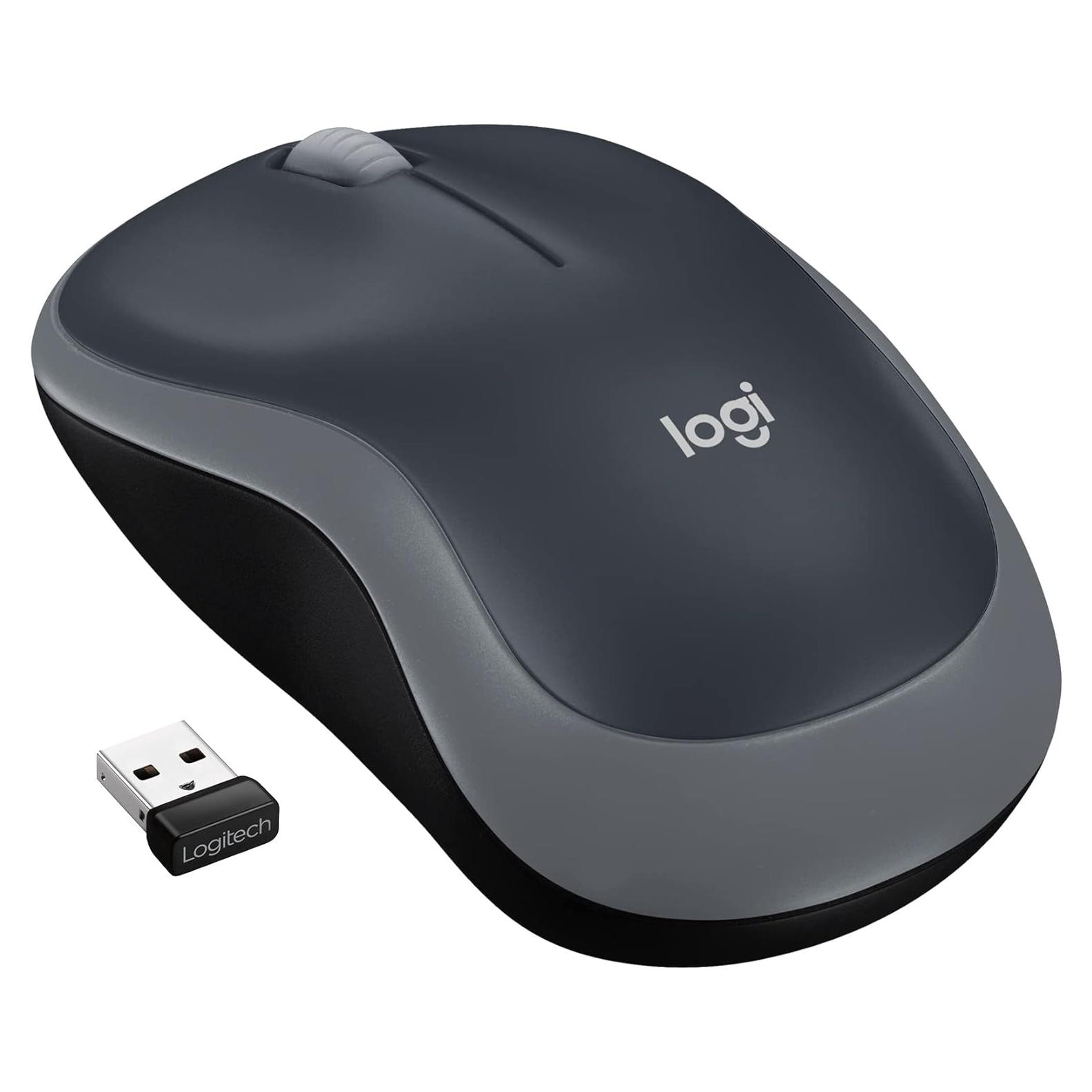 Logitech M185 Ratón Inalámbrico 2.4GHz USB Gris Rápido