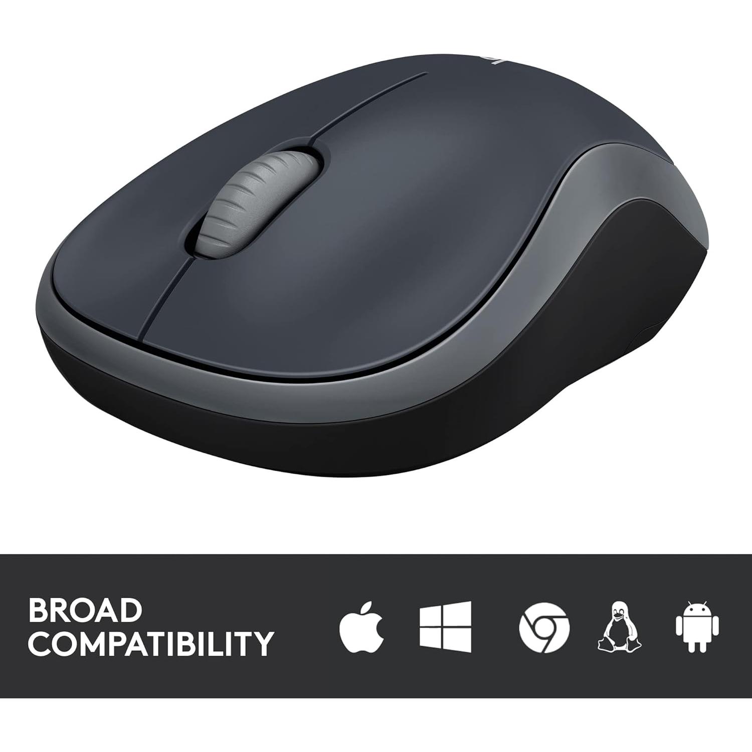 Logitech M185 Ratón Inalámbrico 2.4GHz USB Gris Rápido