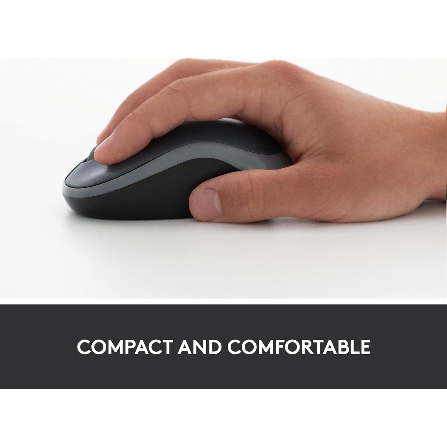 Logitech M185 Ratón Inalámbrico 2.4GHz USB Gris Rápido