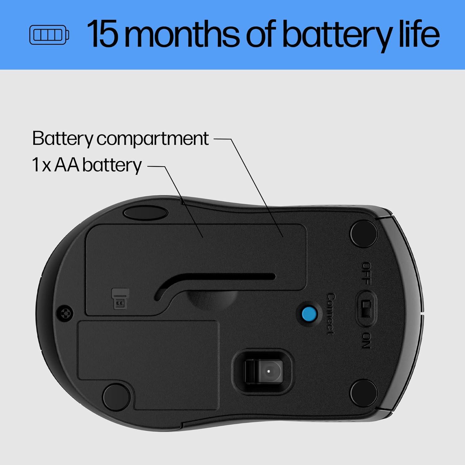 Ratón Inalámbrico HP X3000 G3 Negro, 1600 DPI, 15 Meses Batería