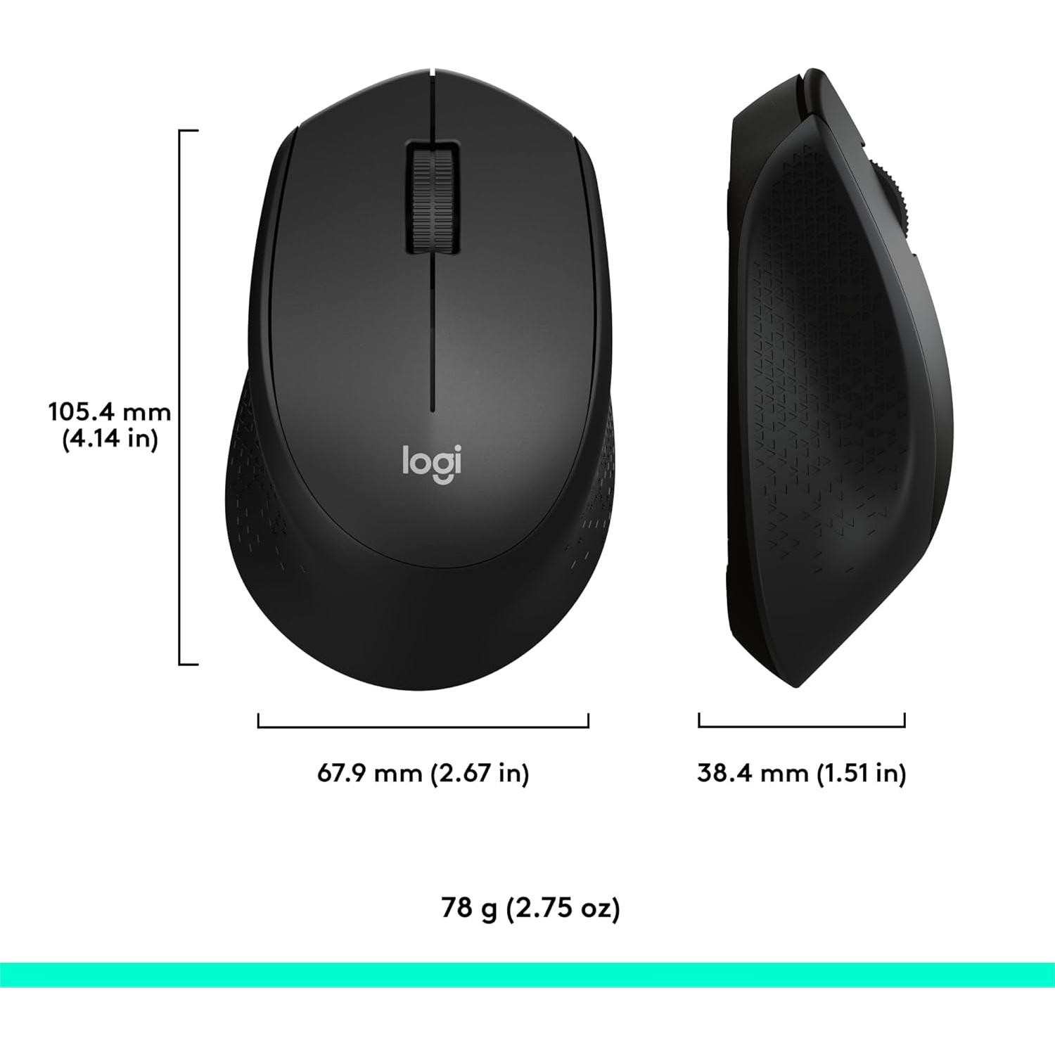 Ratón Inalámbrico Logitech M330 SILENT - Negro, 2.4GHz, Óptico