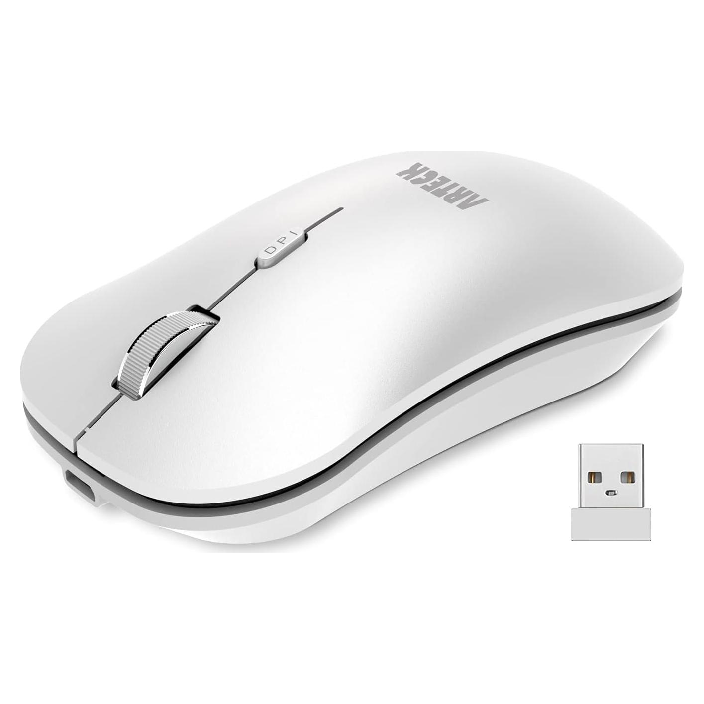 Ratón Inalámbrico Arteck MW162 Ergonómico Blanco USB