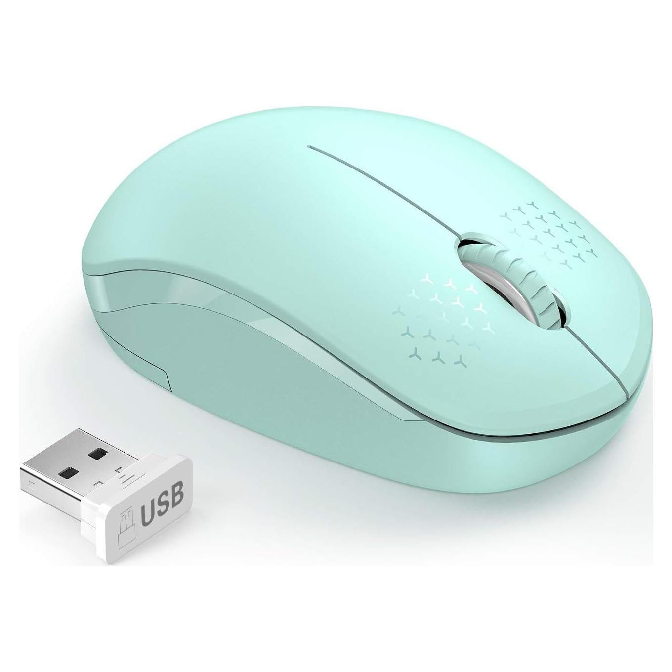 Ratón Inalámbrico Seenda Verde Menta 2.4GHz Silencioso