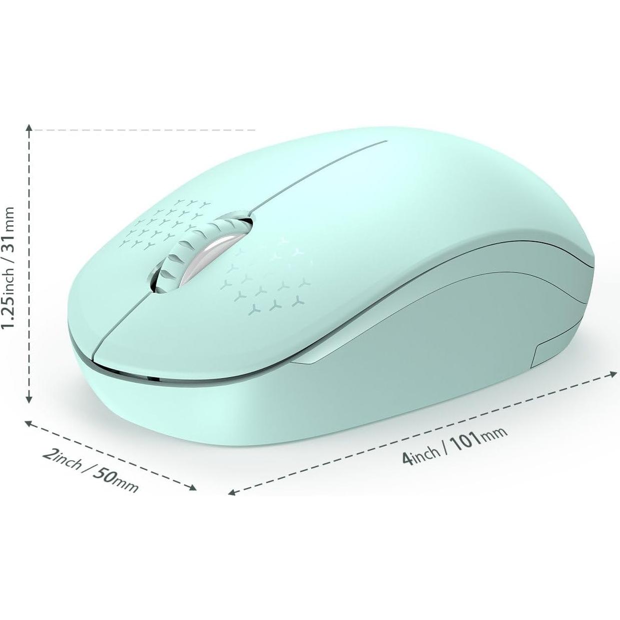 Ratón Inalámbrico Seenda Verde Menta 2.4GHz Silencioso