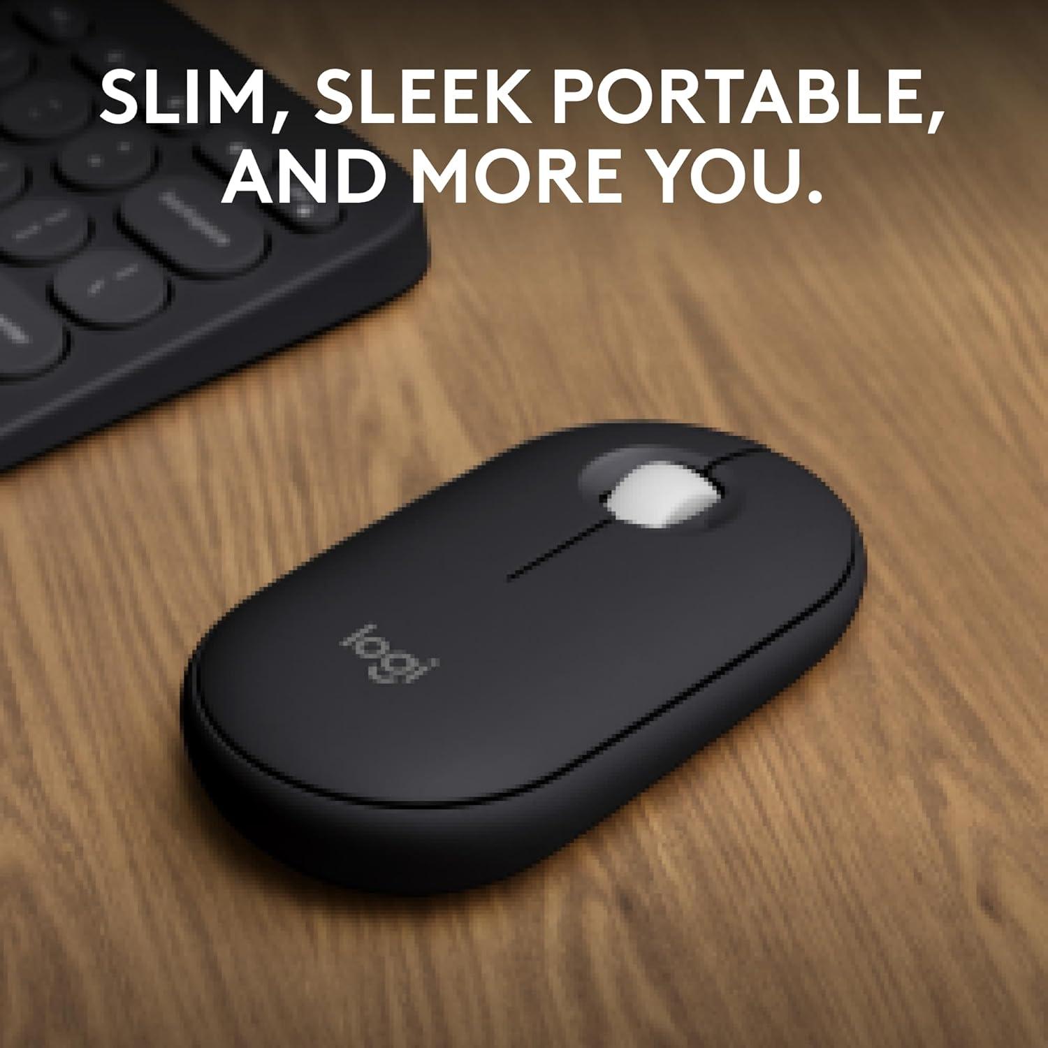Mouse Inalámbrico Logitech Pebble 2 M350s Negro Slim Bluetooth