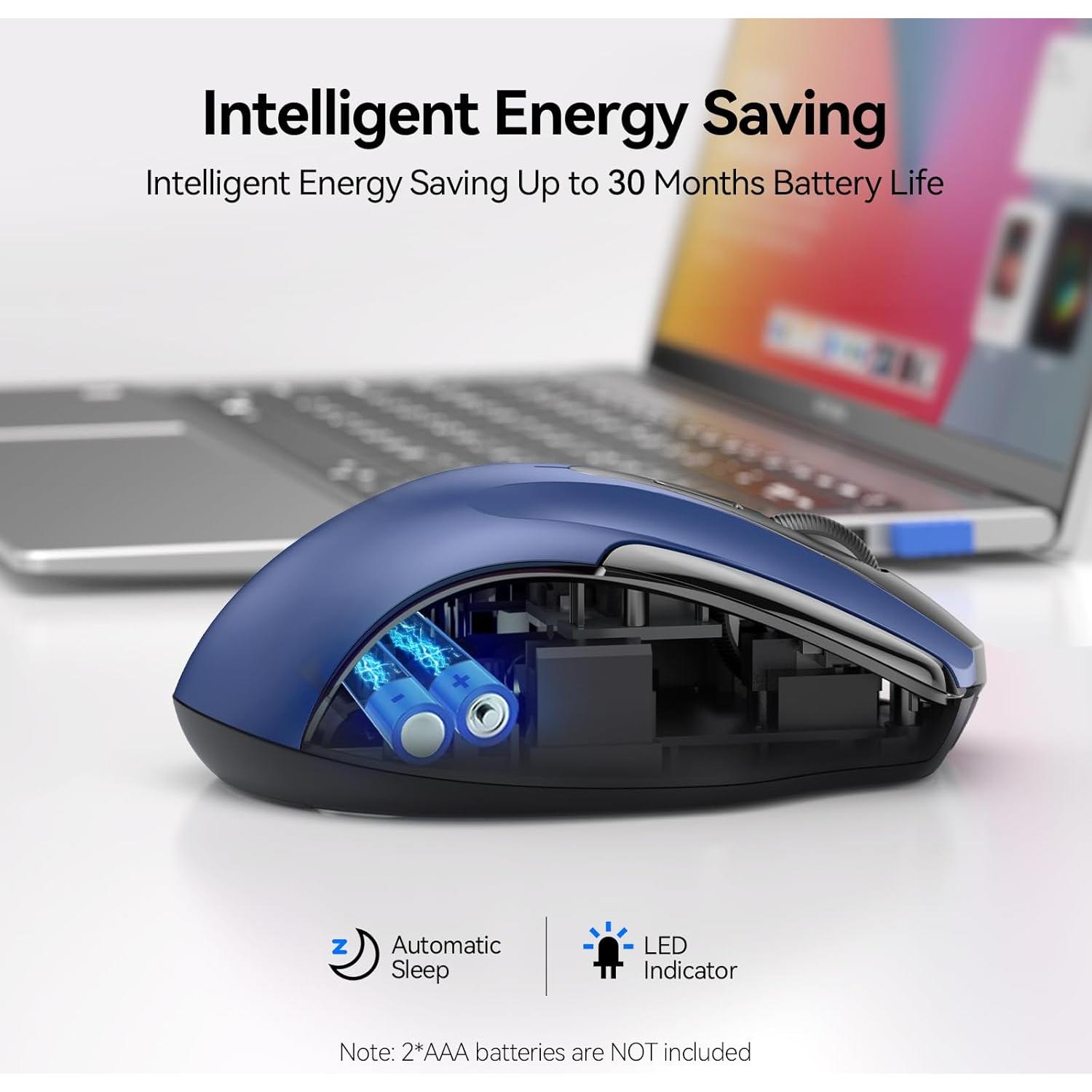 Ratón Inalámbrico TECKNET 4800 DPI Bluetooth y USB - Azul