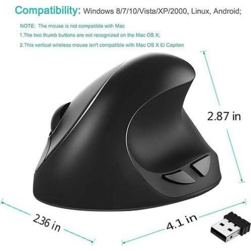 Mouse Ergonómico Vertical Inalámbrico Lekvey Pequeño 2.4GHz