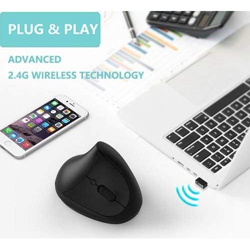 Mouse Ergonómico Vertical Inalámbrico Lekvey Pequeño 2.4GHz