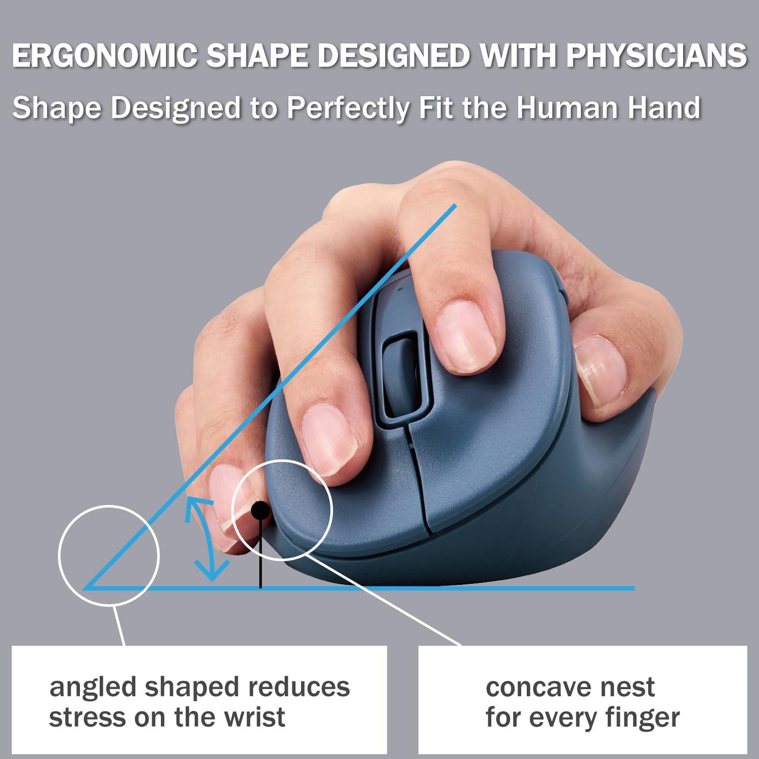Ratón Inalámbrico Ergonomico ELECOM M-XGM30DBSKBU 2000DPI Azul