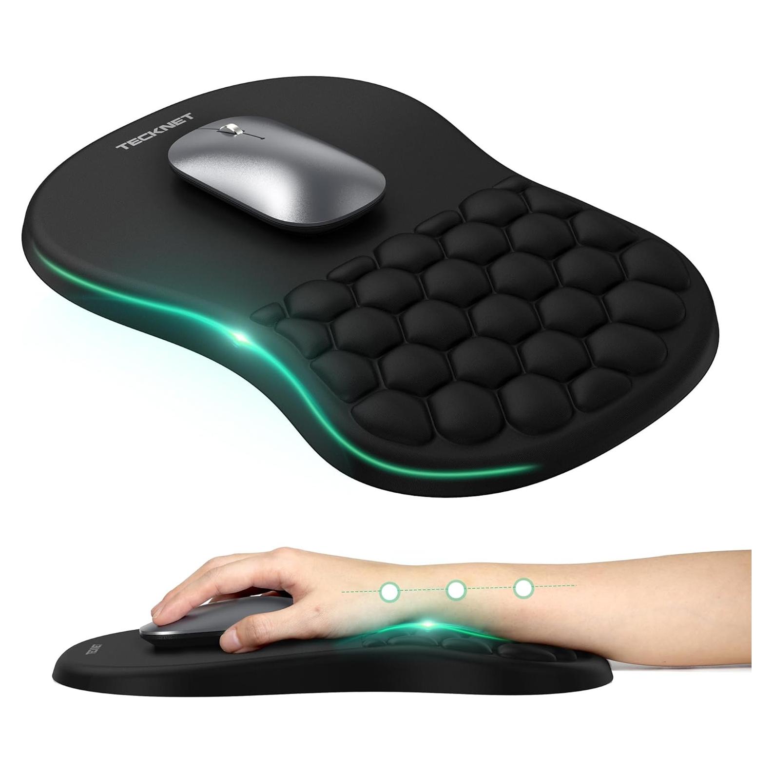 Almohadilla Ergonómica TECKNET con Reposamuñecas 30x20 cm