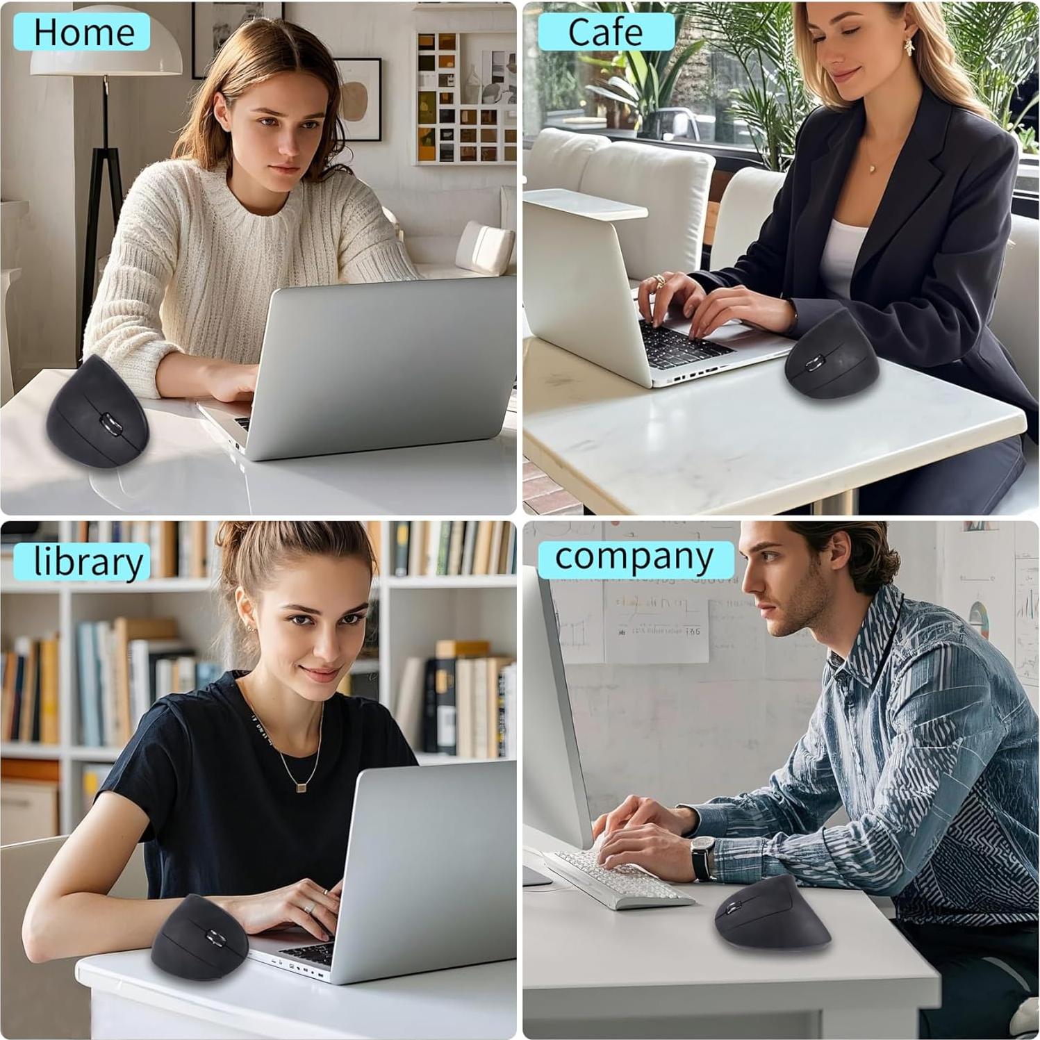 Ratón Vertical Inalámbrico Ergonómico Dtobhars 2.4GHz USB/Type-C