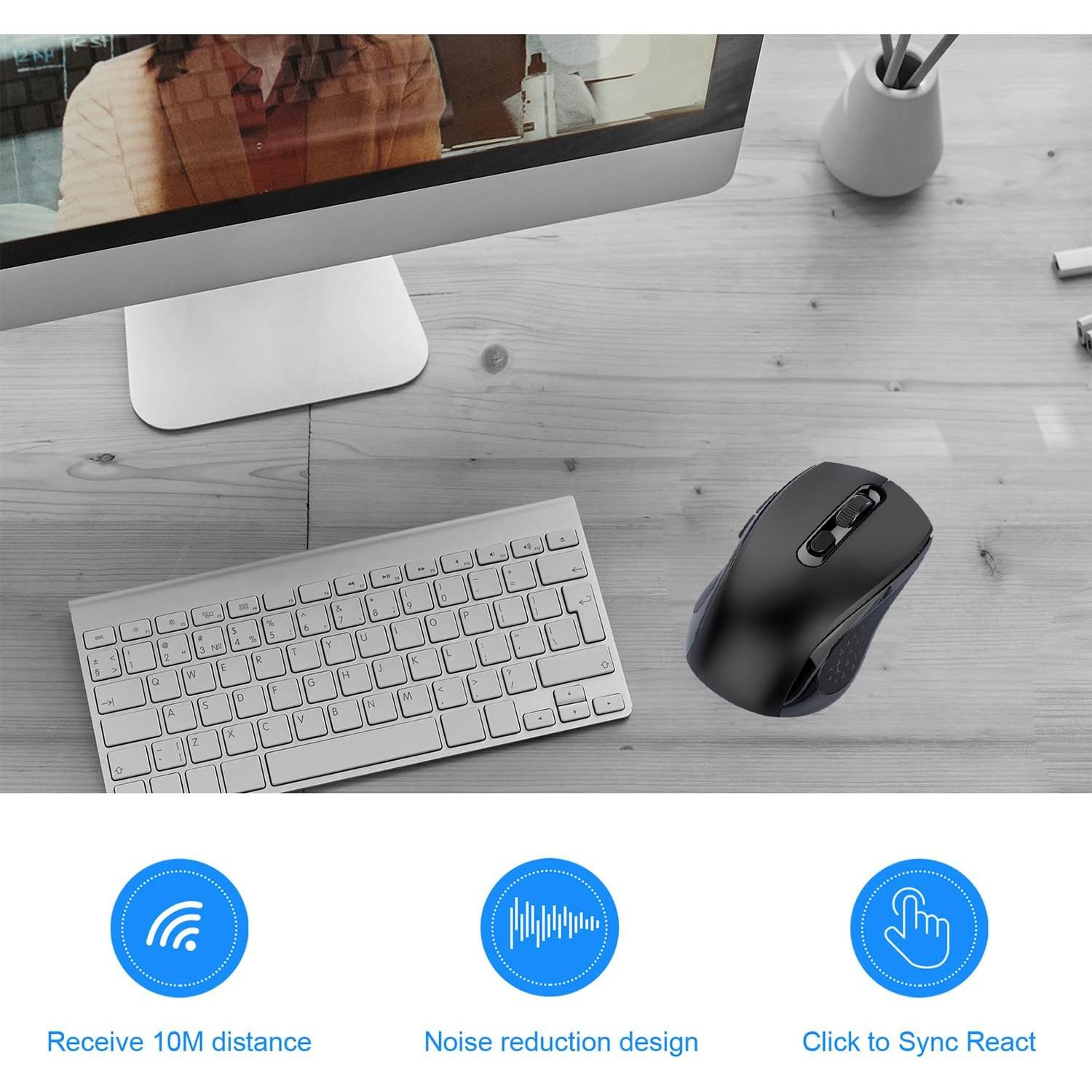 Ratón Inalámbrico Recargable Oukpatee - Bluetooth y USB-C 1600DPI