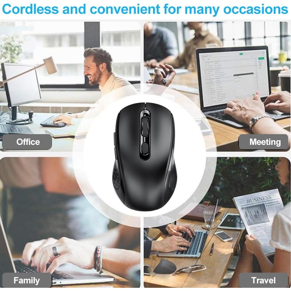 Ratón Inalámbrico Recargable Oukpatee - Bluetooth y USB-C 1600DPI