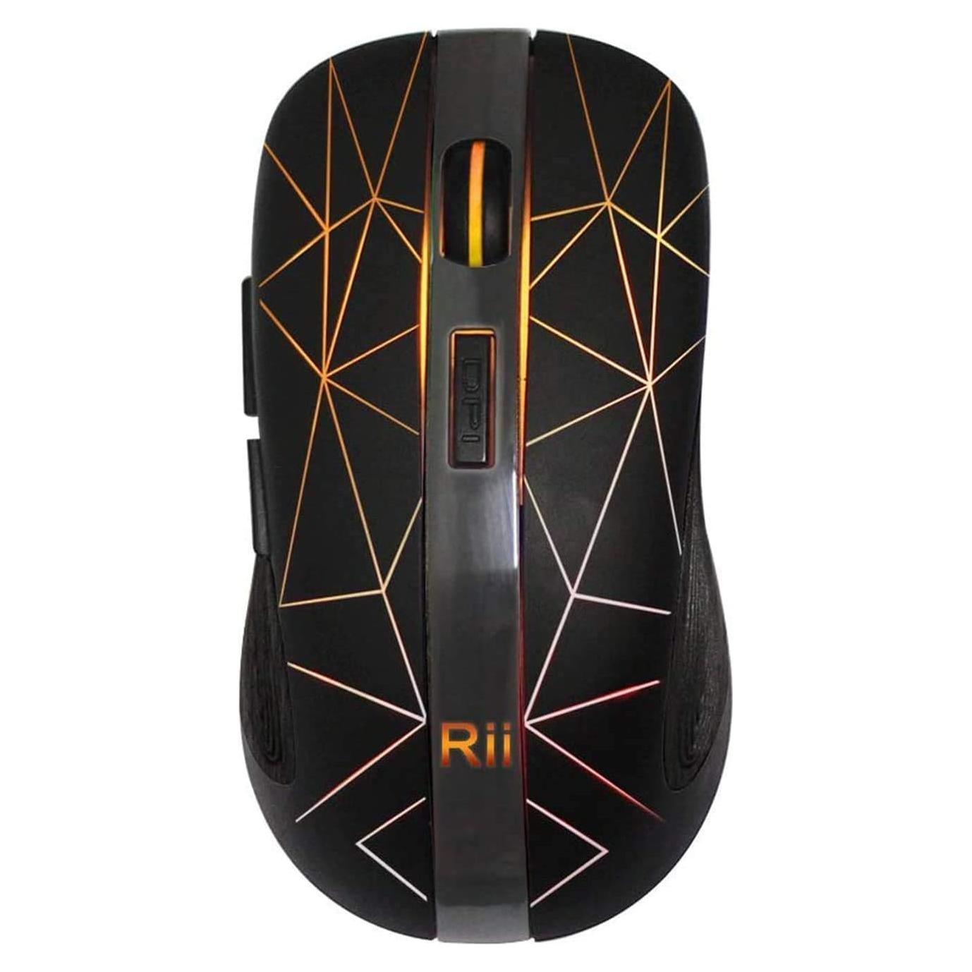 Ratón Inalámbrico Rii Ergonómico RGB Recargable 2.4G