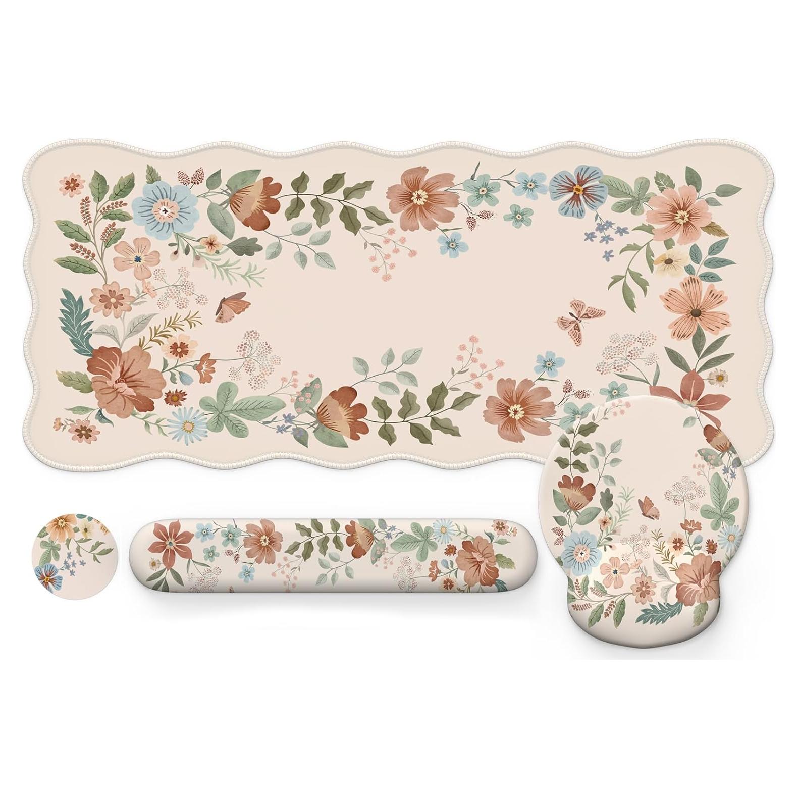 Conjunto de Alfombrillas de Ratón iLeadon Ergonómico Beige