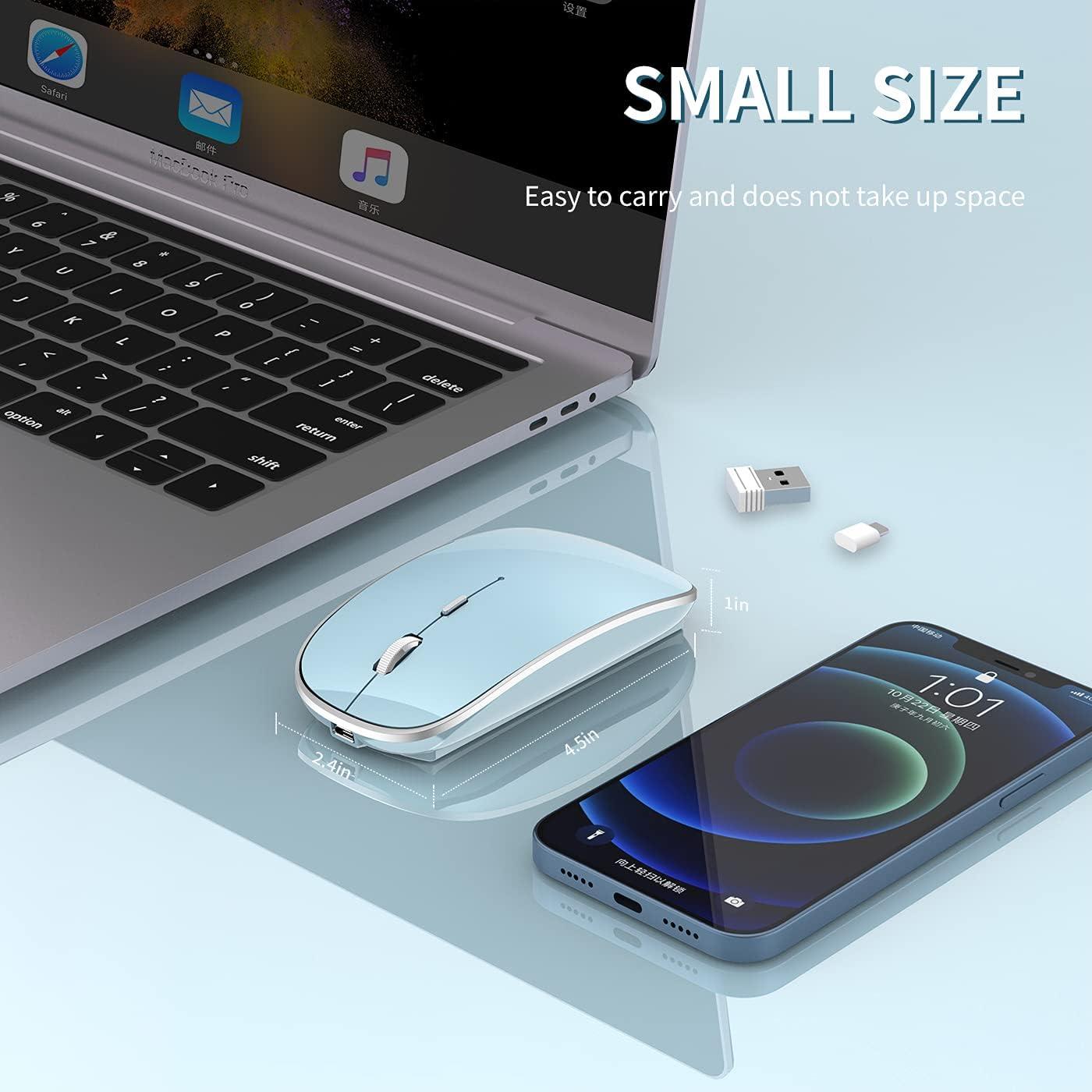 Ratón Inalámbrico Cargable Halpilt Q23S USB y Tipo-C Azul