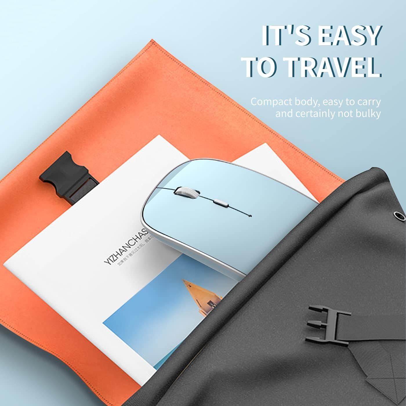 Ratón Inalámbrico Cargable Halpilt Q23S USB y Tipo-C Azul