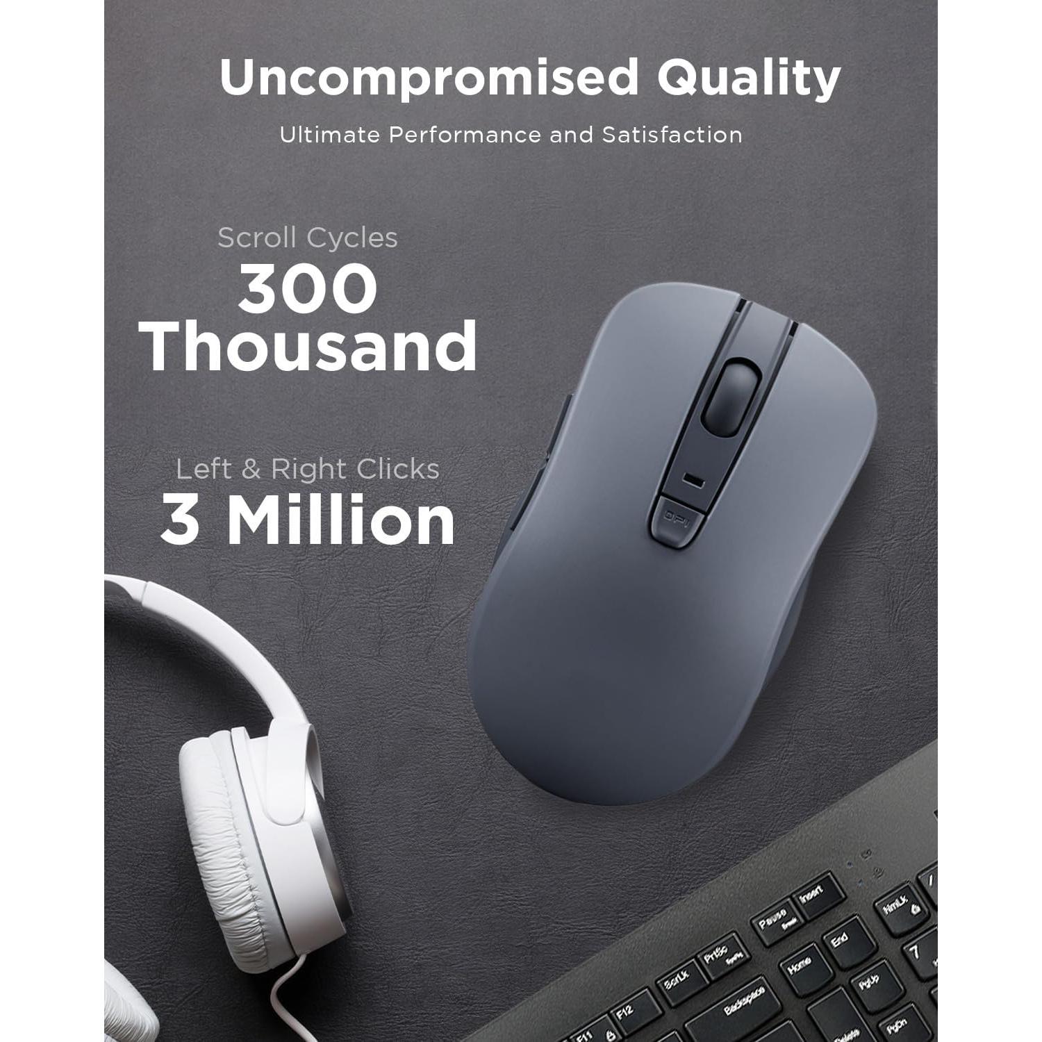 Ratón Bluetooth Silencioso Lenovo WL300 - 5 Botones, 1600 DPI