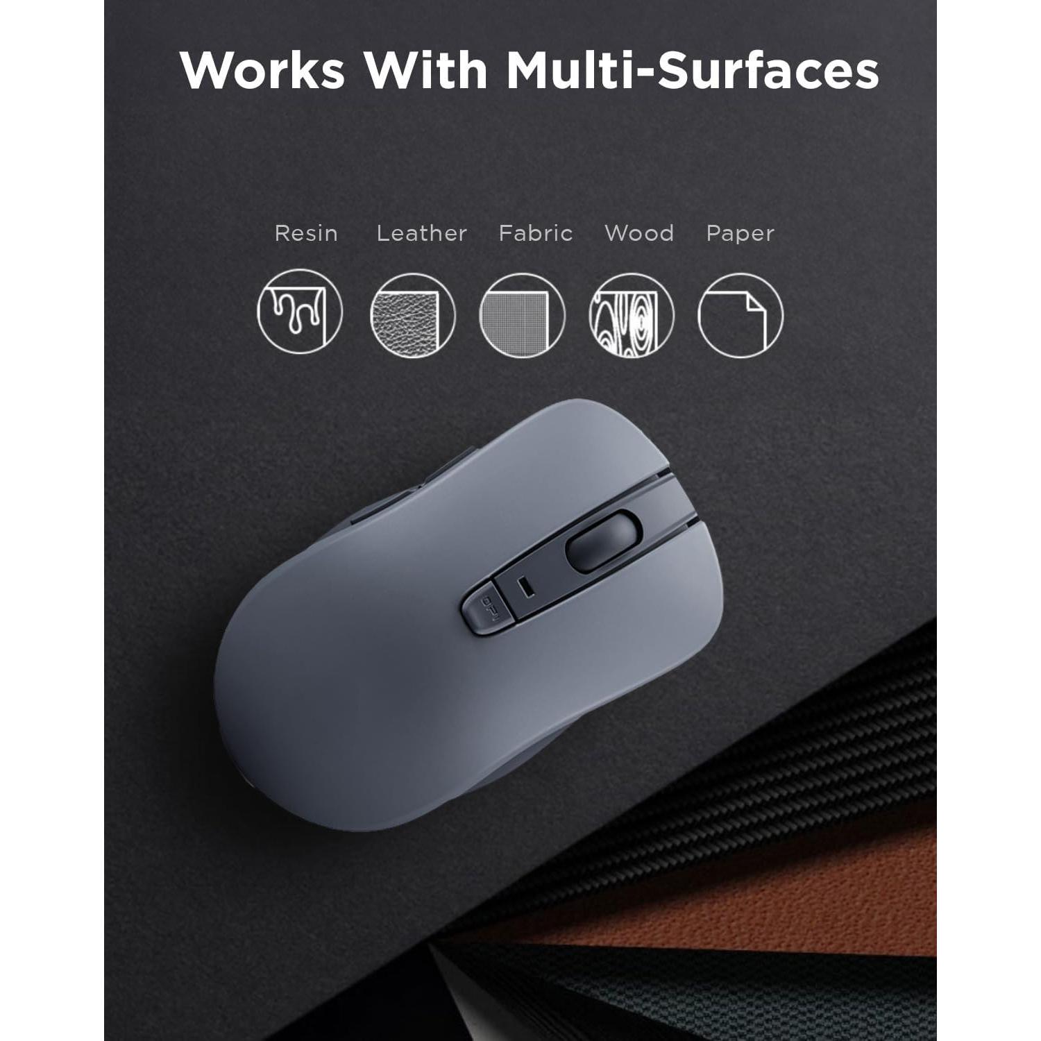 Ratón Bluetooth Silencioso Lenovo WL300 - 5 Botones, 1600 DPI