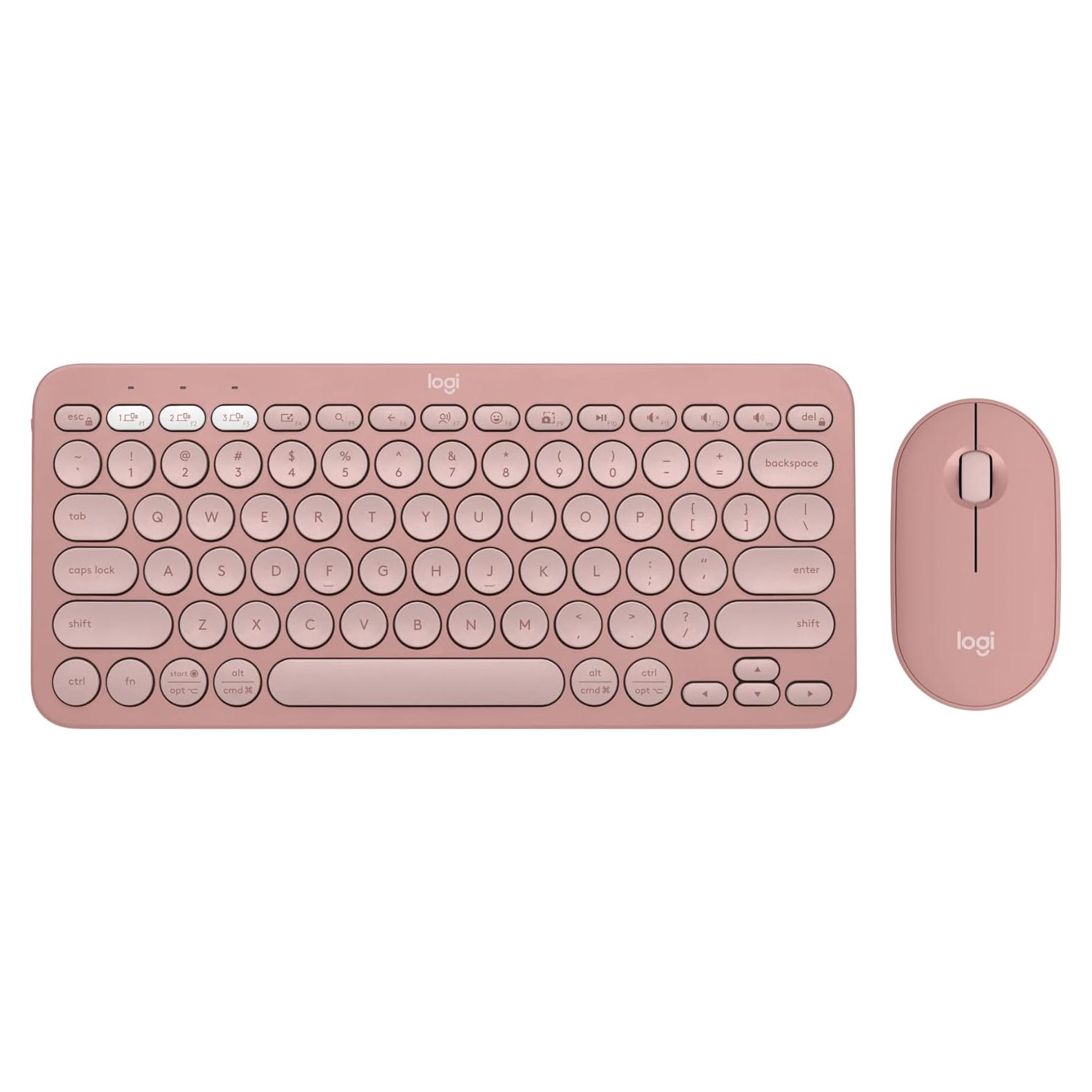 Combo Teclado y Ratón Inalámbricos Logitech Pebble 2 Rosa